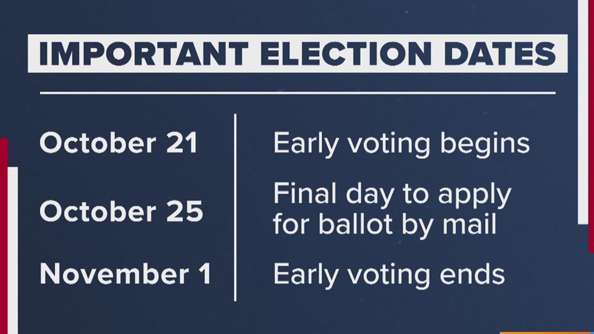 The final day to apply for a ballot by mail is this Friday, Oct. 25.