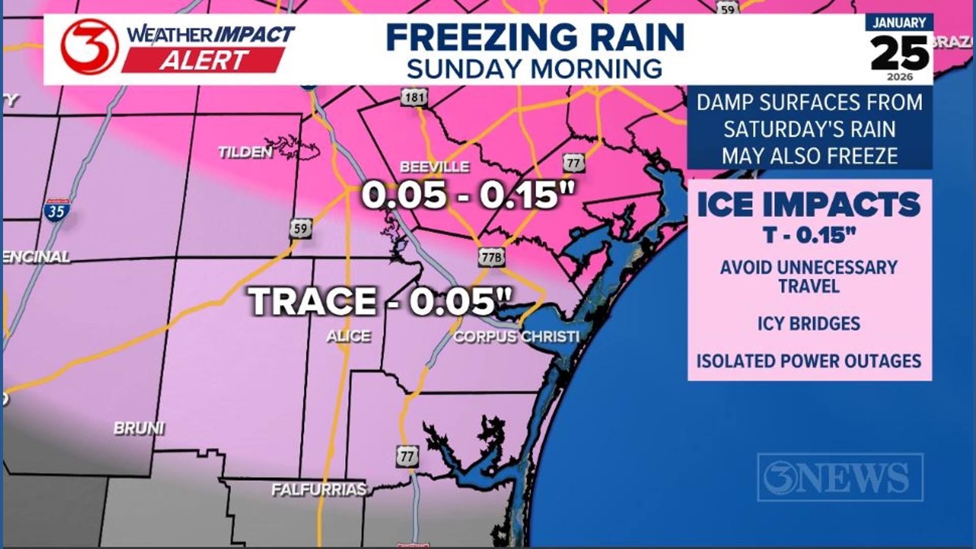 Weather Impact Alert for extreme cold and freezing rain in the Coastal ...
