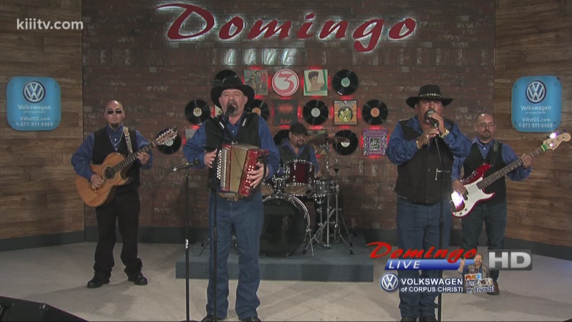 Los D Boys performing "La Recien Casada" on Domingo Live.