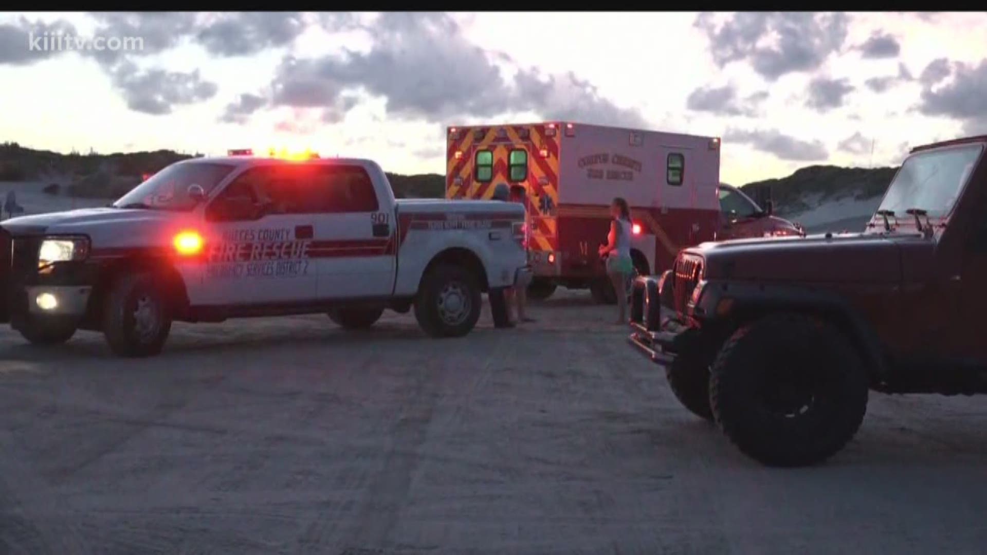 Two men nearly drowned Tuesday evening because of a strong rip current near beach marker 203 just north of Zahn Road. 