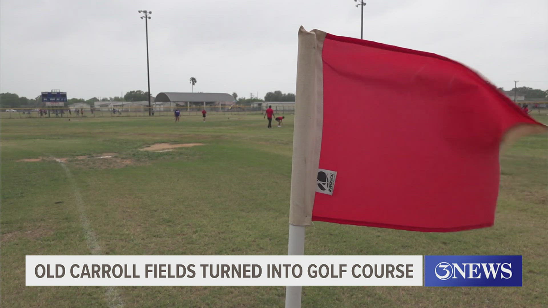 The golf course was created across the baseball, softball, football and practice fields.