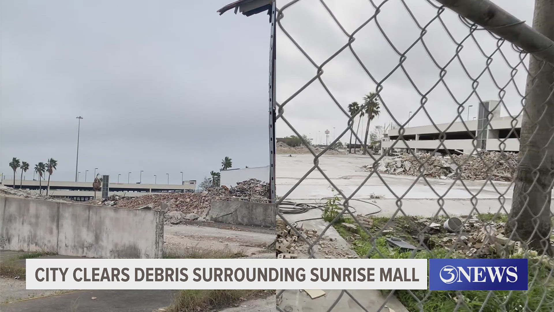 Fencing at the demolition site was secured on Wednesday and all of the debris surrounding the demolition site fencing was picked up by an on-call city contractor.
