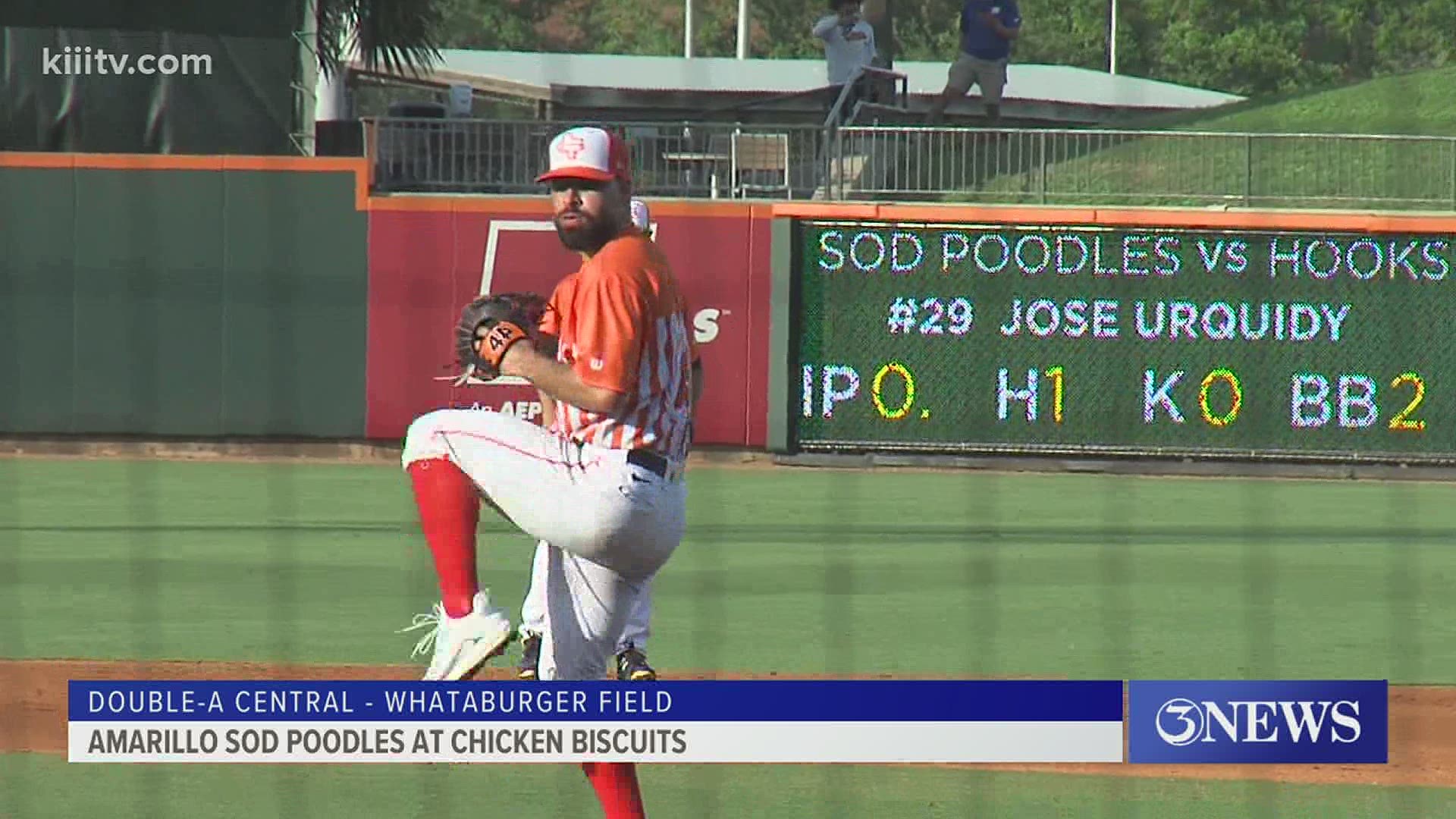 Jose Urquidy tossed 3.2 IP of scoreless ball as Corpus Christi would go on to beat the Sod Poodles 7-2.