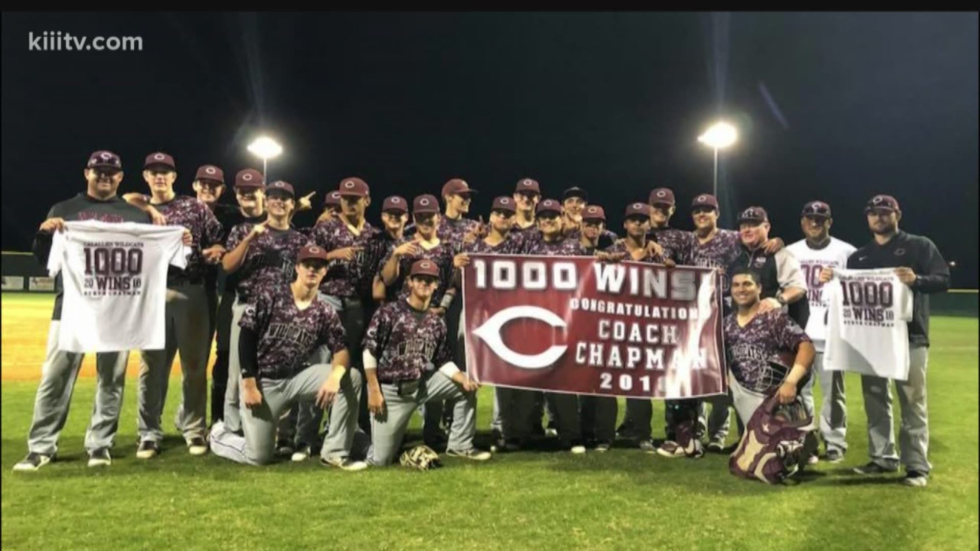 Calallen baseball head coach Steve Chapman reached the milestone of 1,000 wins with a 7-0 win over Tuloso-Midway.