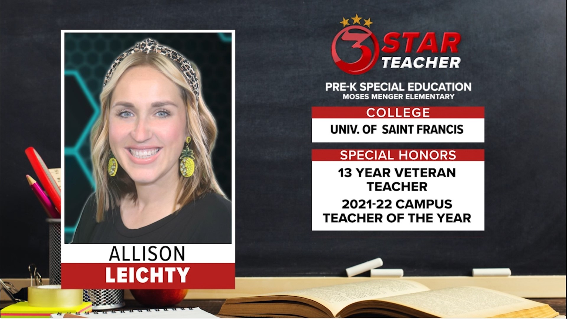 Allison Leichty is our 3Star Teacher