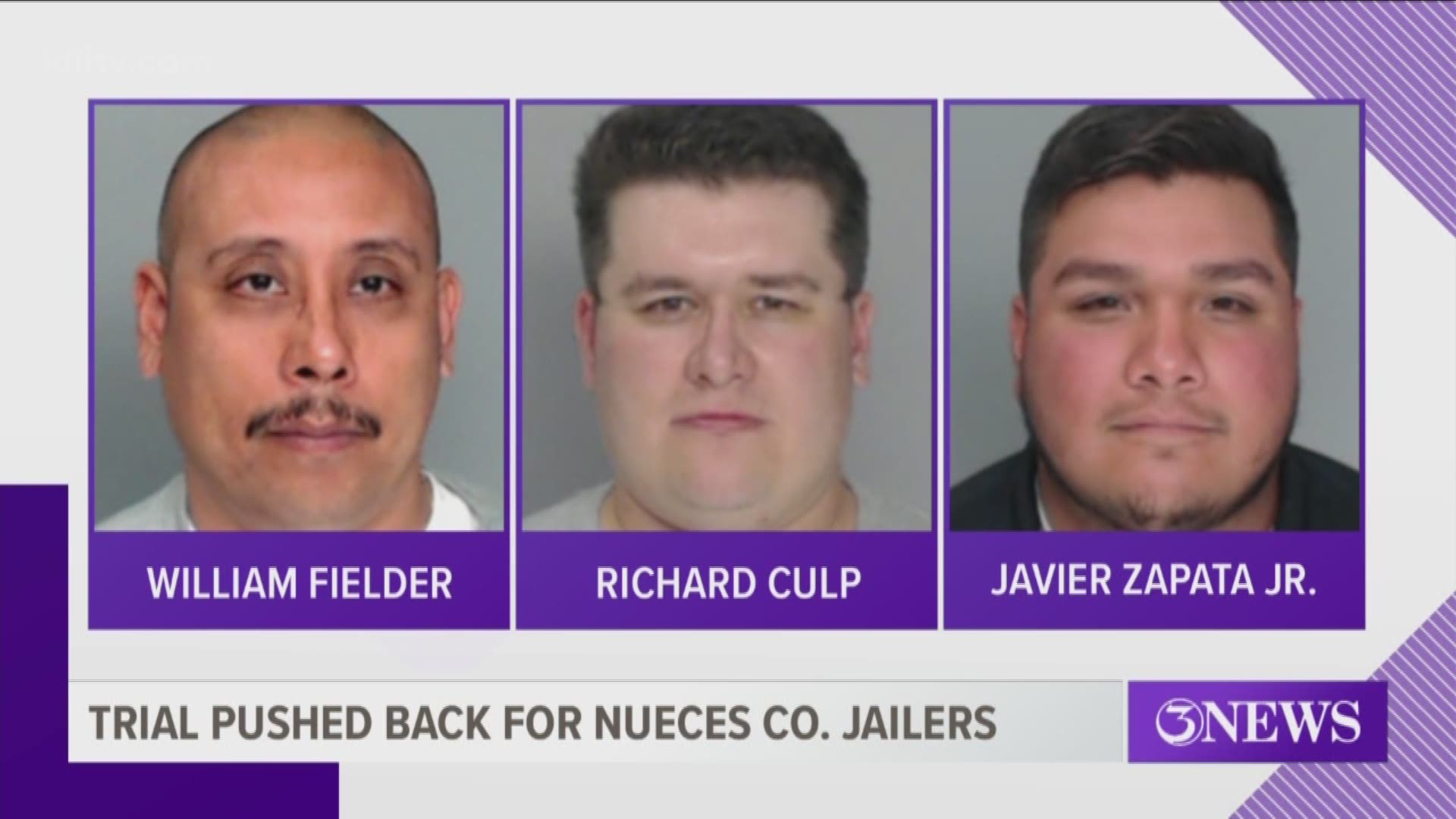 Three former Nueces County jailers who were arrested over actions that took place around the time of an inmate's death were in court this morning.