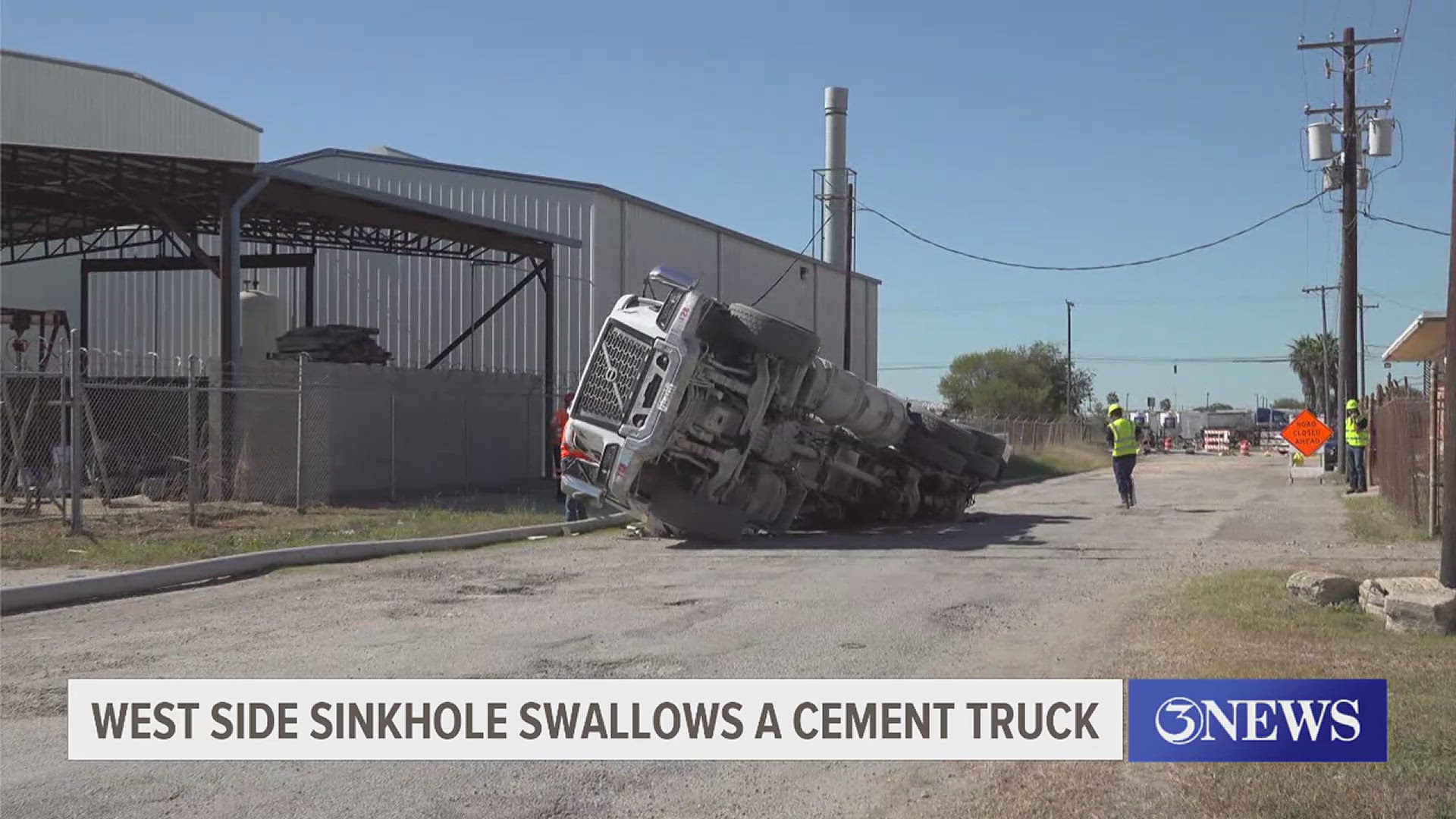 The cement-truck driver was taken to a local hospital and is expected to recover, Corpus Christi Police Department officers said.