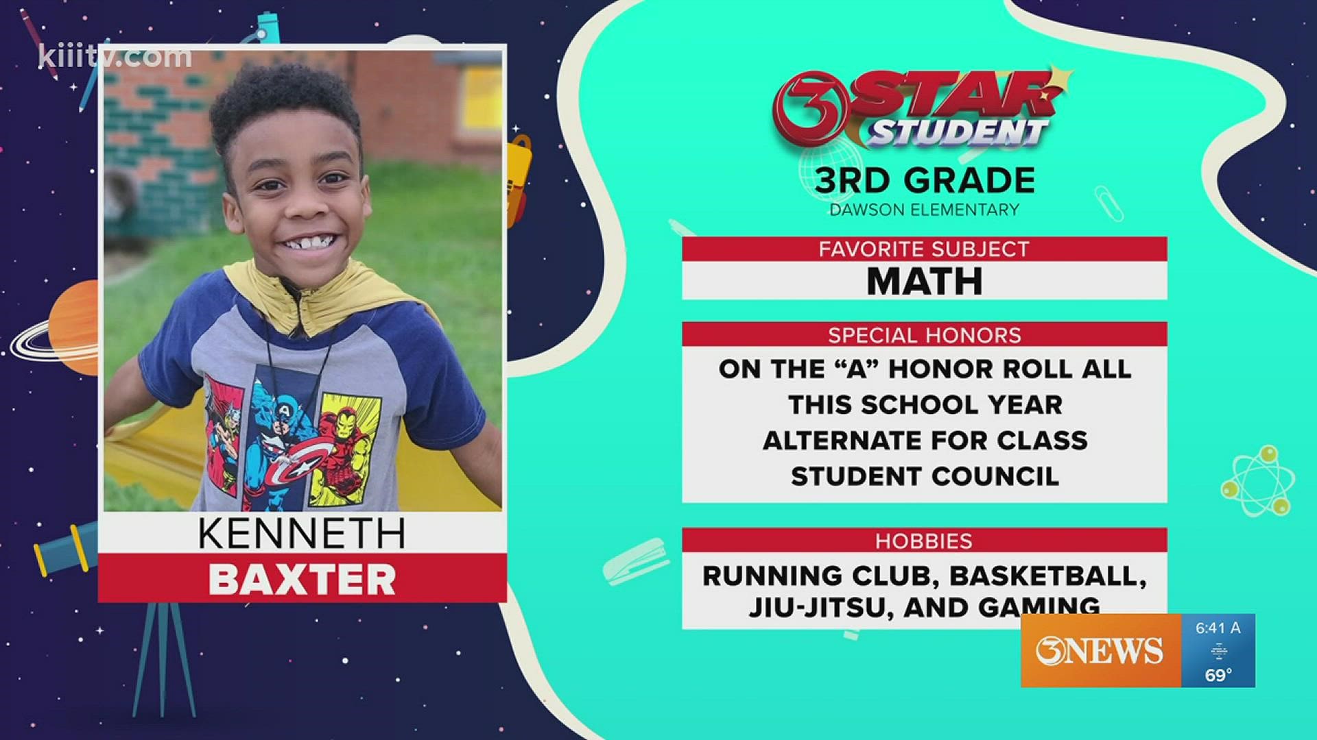 Kenneth Baxter has been on the "A" honor roll all year!