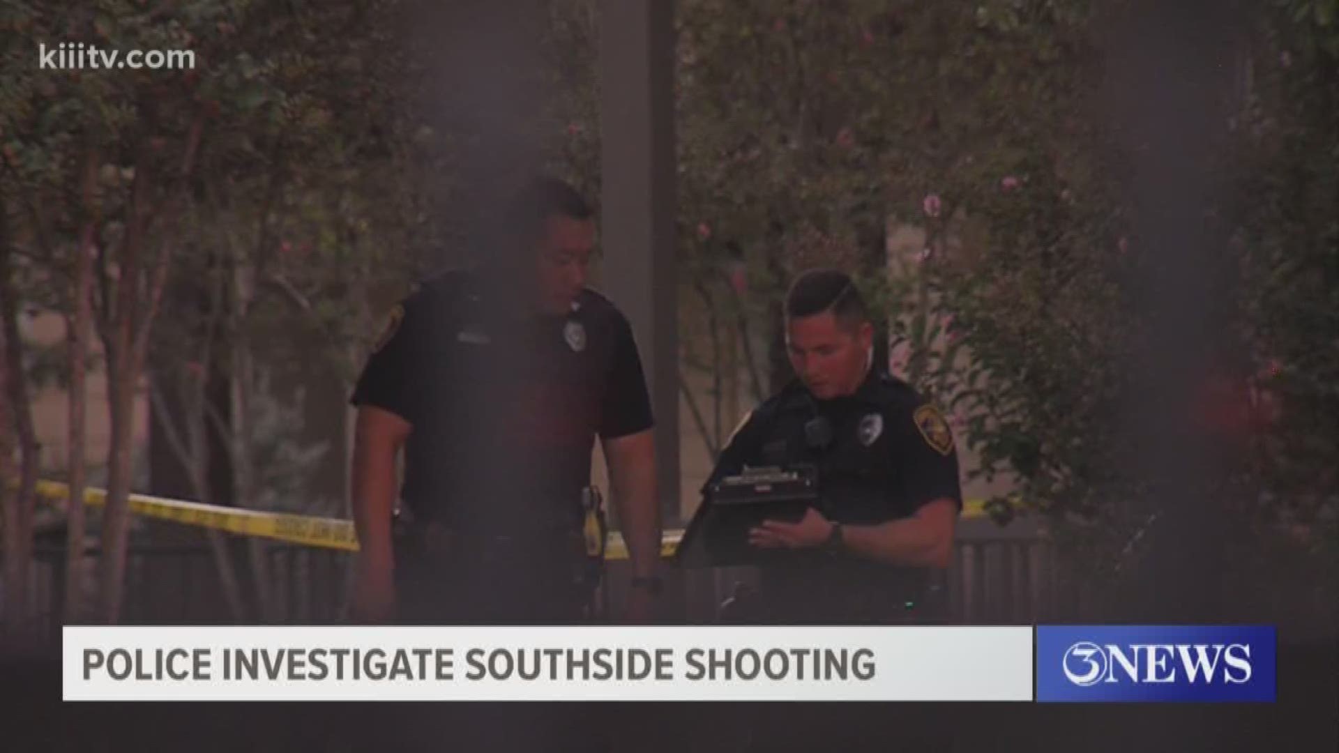 Police are on the lookout Wednesday night for a suspect accused of a shooting at a southside apartment complex near the intersection of Airline and Saratoga.