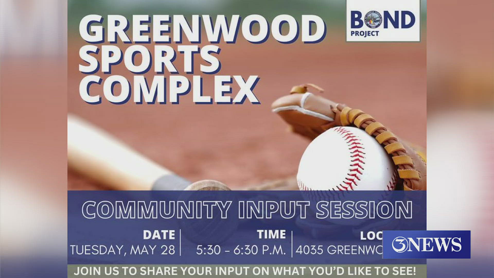 If you want to share your thoughts on what YOU think would make the sports area better, mark your calendar and remember to head to the community meeting on Tuesday,