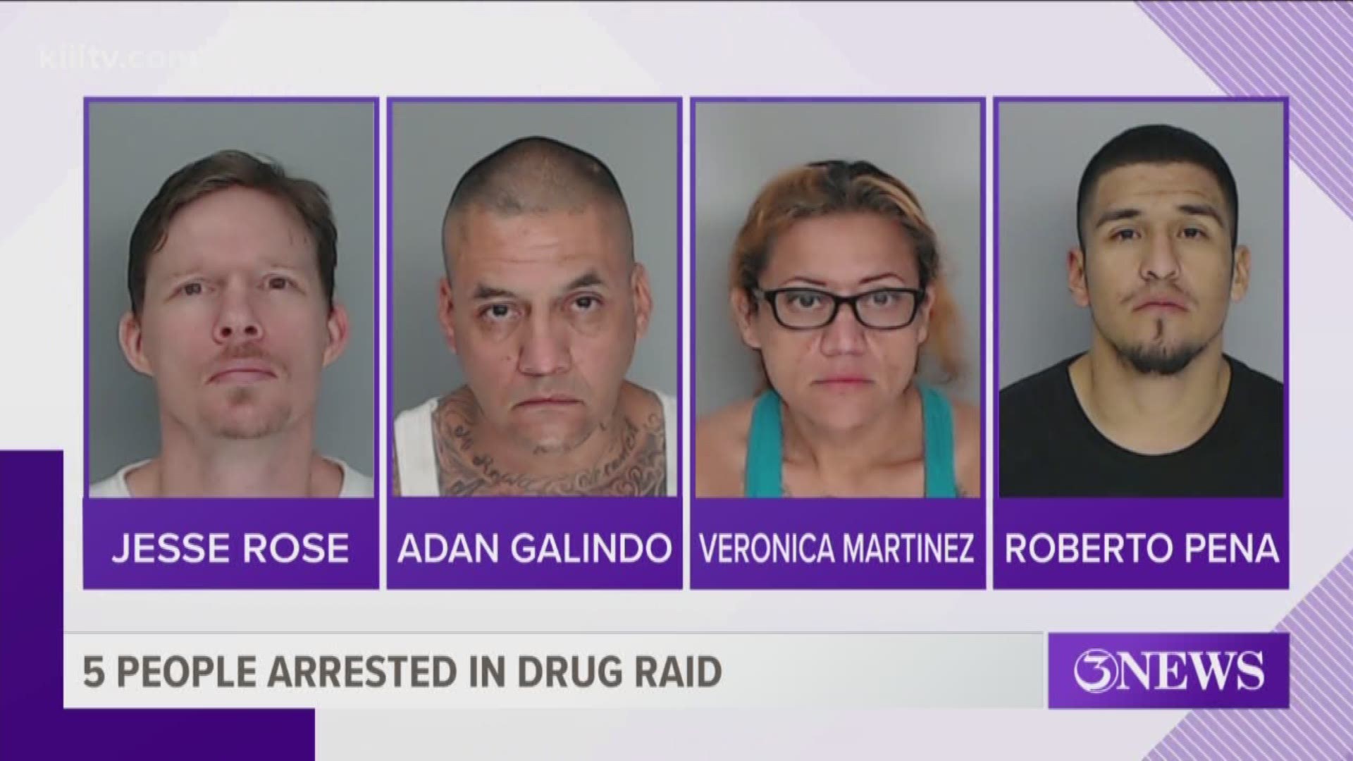 The Corpus Christi Police Department executed a drug raid Friday that led to the arrest of five people.