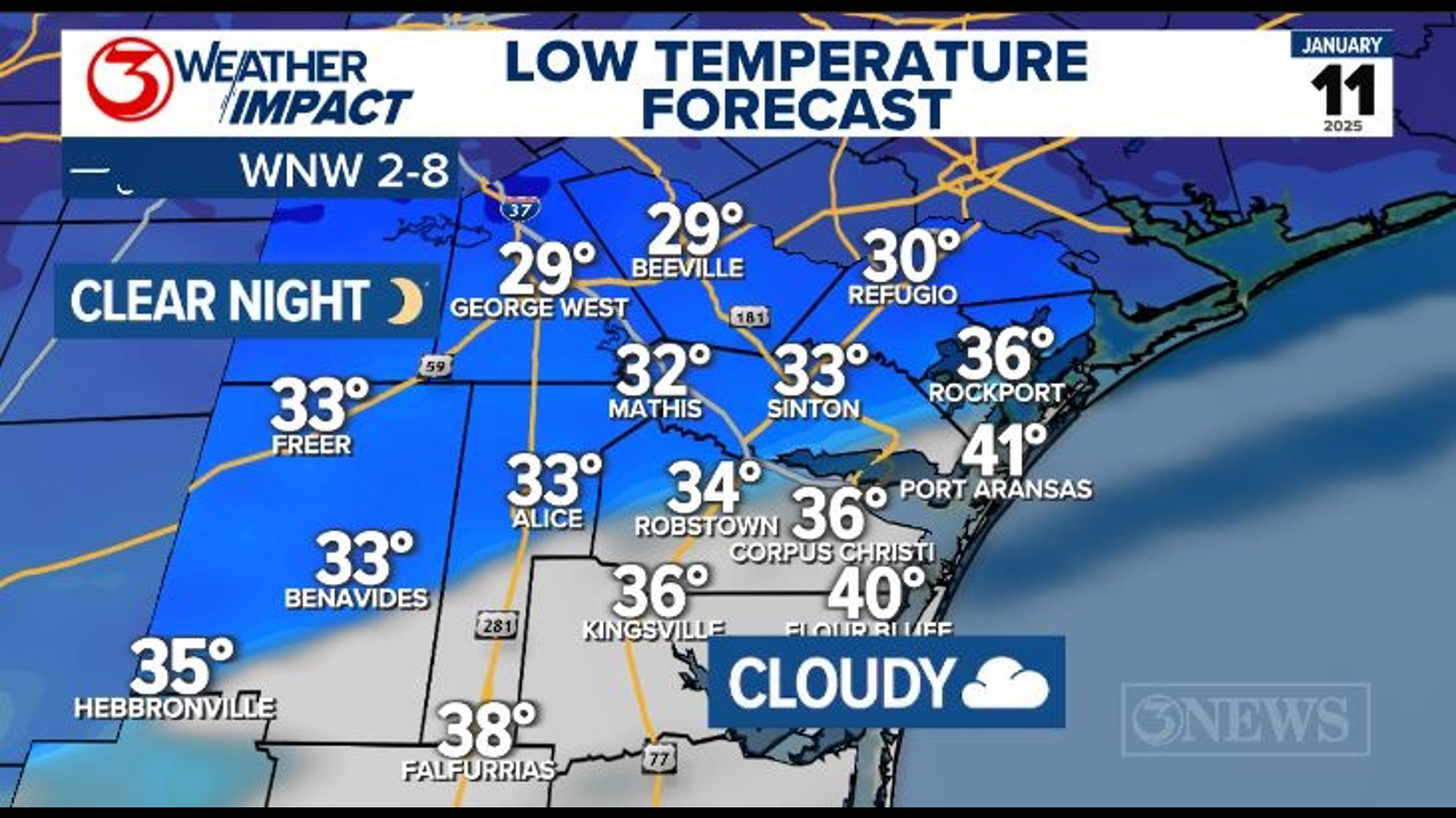 Weather Impact Alert: Frost and freeze possible in the Coastal Bend on ...