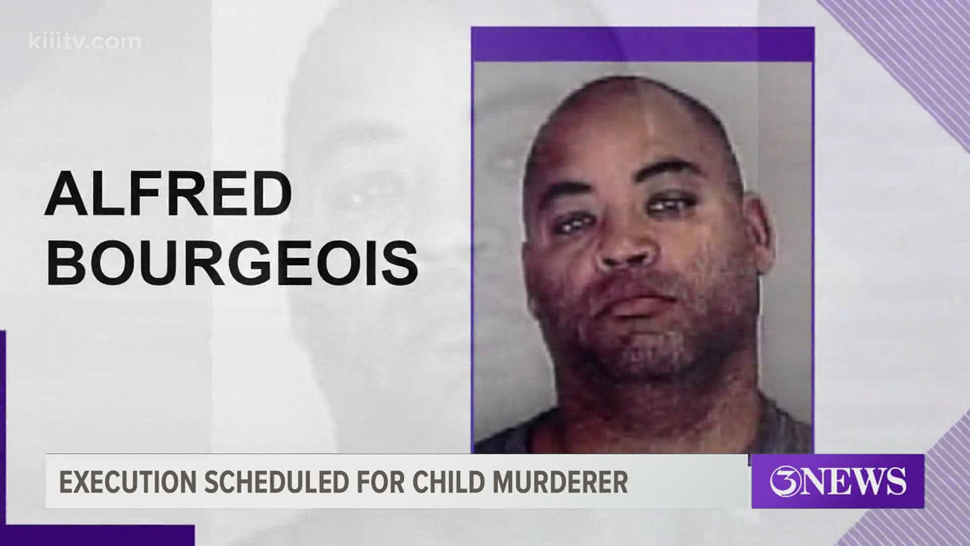 Alfred Bourgeois' execution is set for December 11. This comes after murdering his two year old daughter in 2002.
