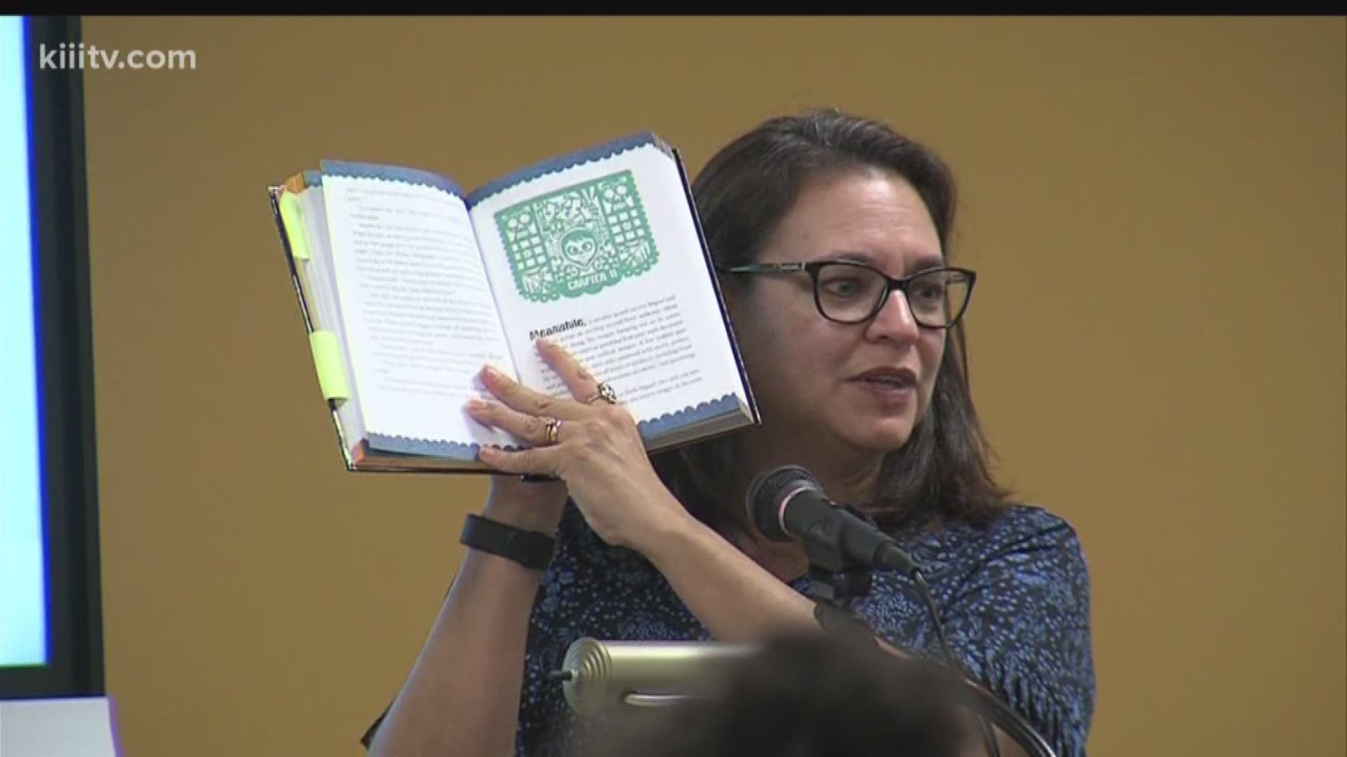 Lopez's book goes into greater detail focusing on the characters of Coco. The connection comes from a Disney editor who read Lopez's first book called "Confetti Girl."