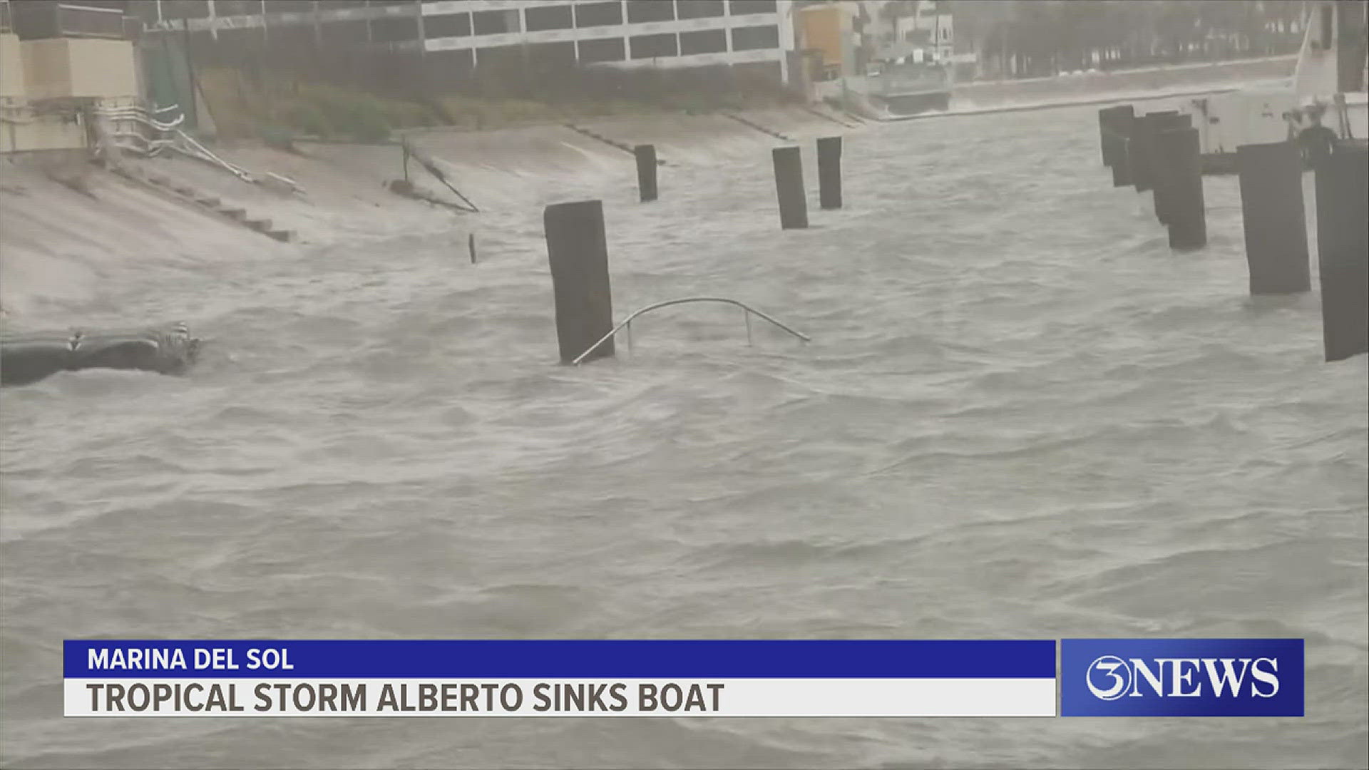 Tropical Storm Alberto sinks boat at Marina Del Sol