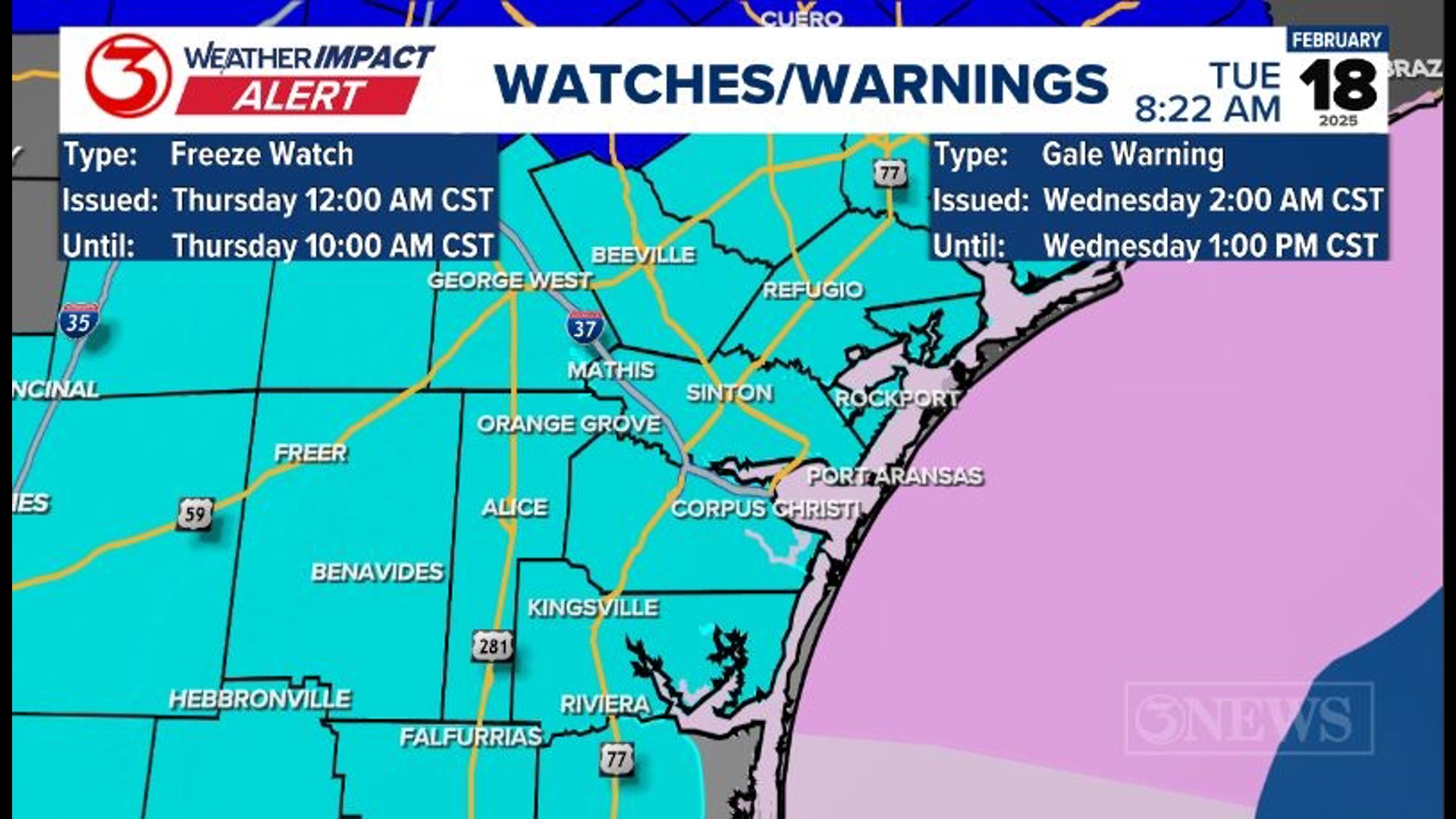 Strong cold front Tuesday night brings in Arctic air for Corpus Christi ...
