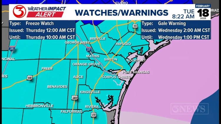 Strong cold front Tuesday night brings in Arctic air for Corpus Christi ...