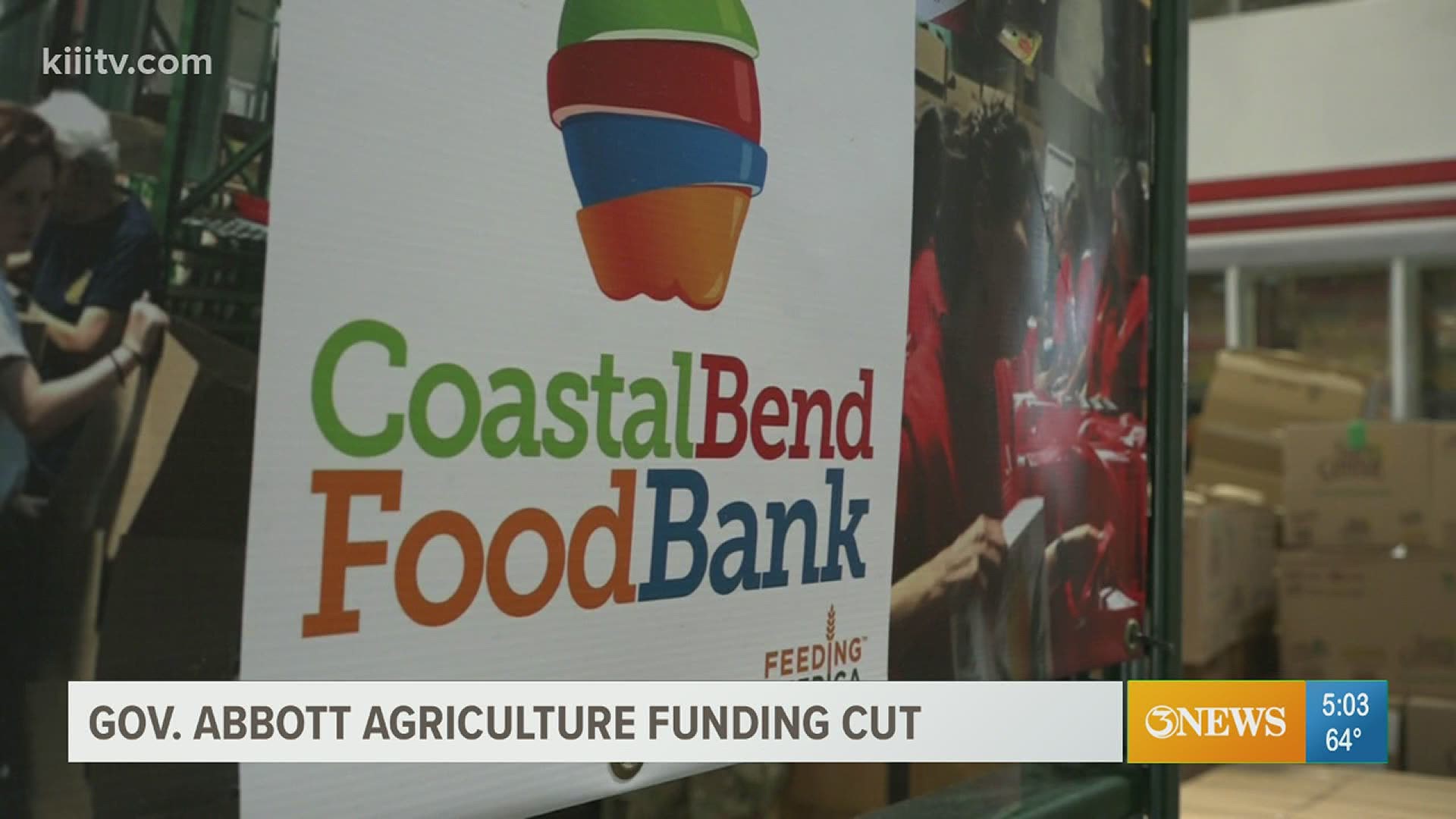 For the Coastal Bend Food Bank -- that means a loss of $30,000.