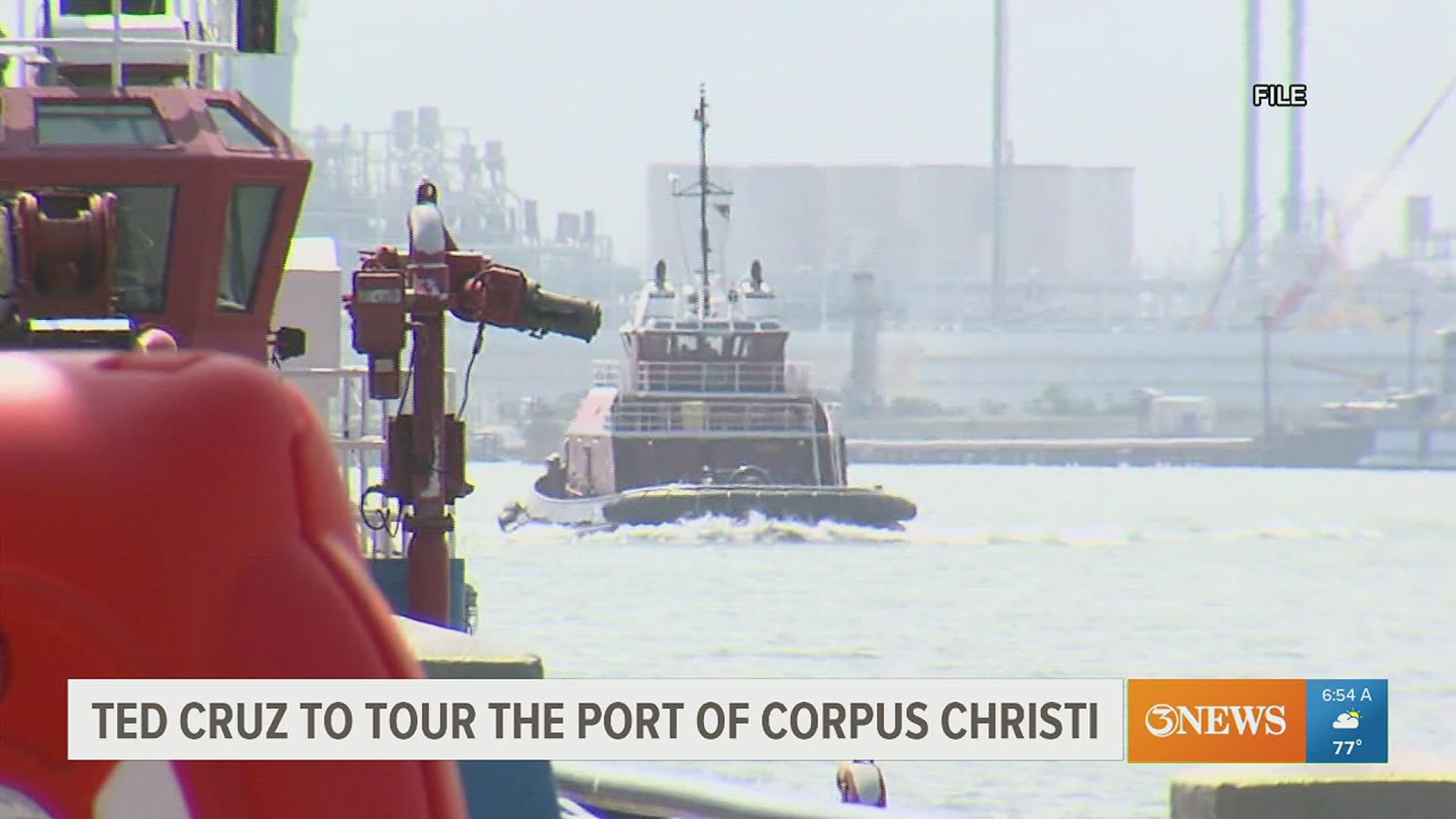 Cruz will tour the Port of Corpus Christi to talk about the needs of the port and community. 3NEWS will be there to cover the event.