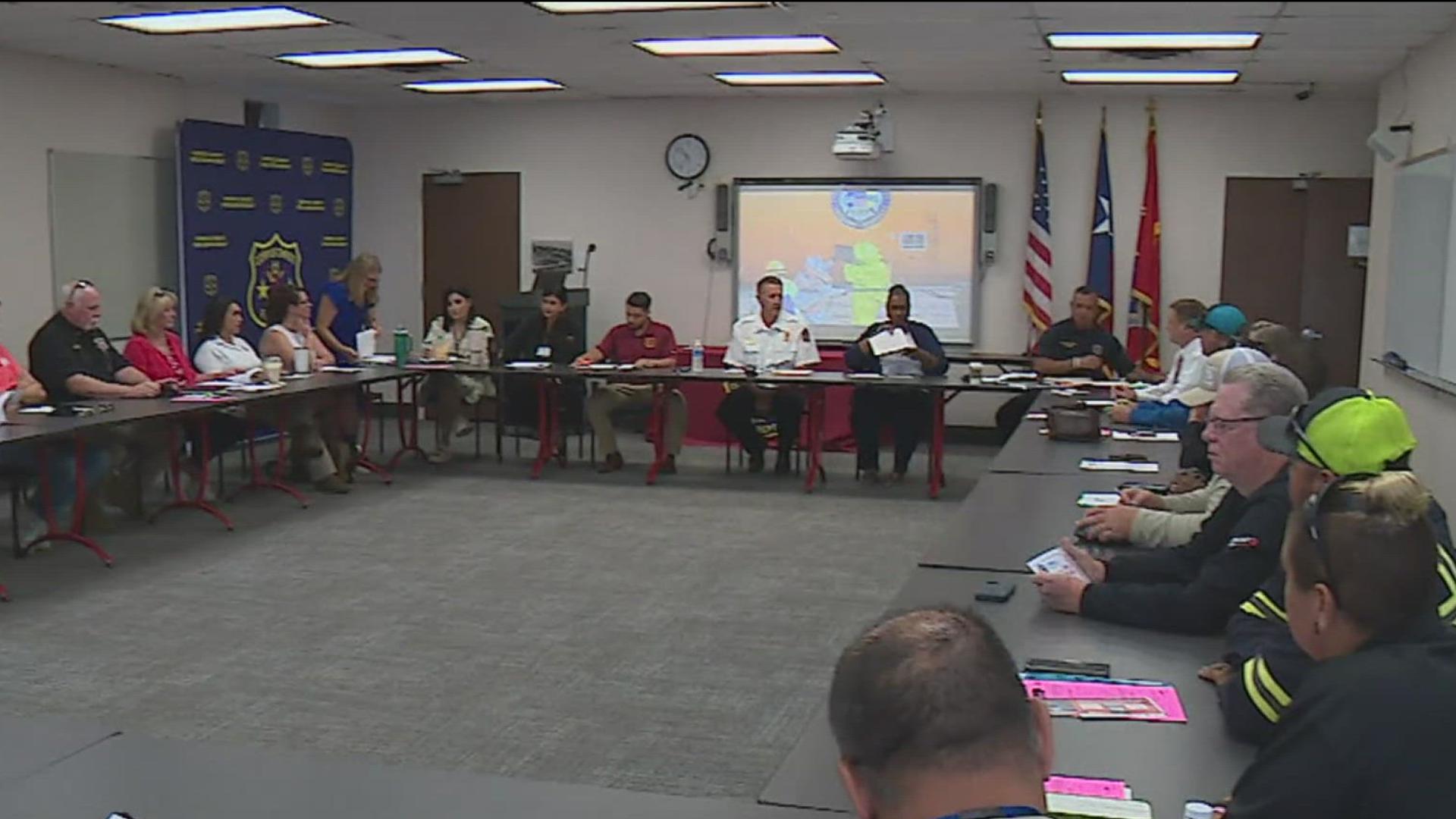 City and county leaders reviewed severe weather plans for residents as more tropical activity develops in the Atlantic.