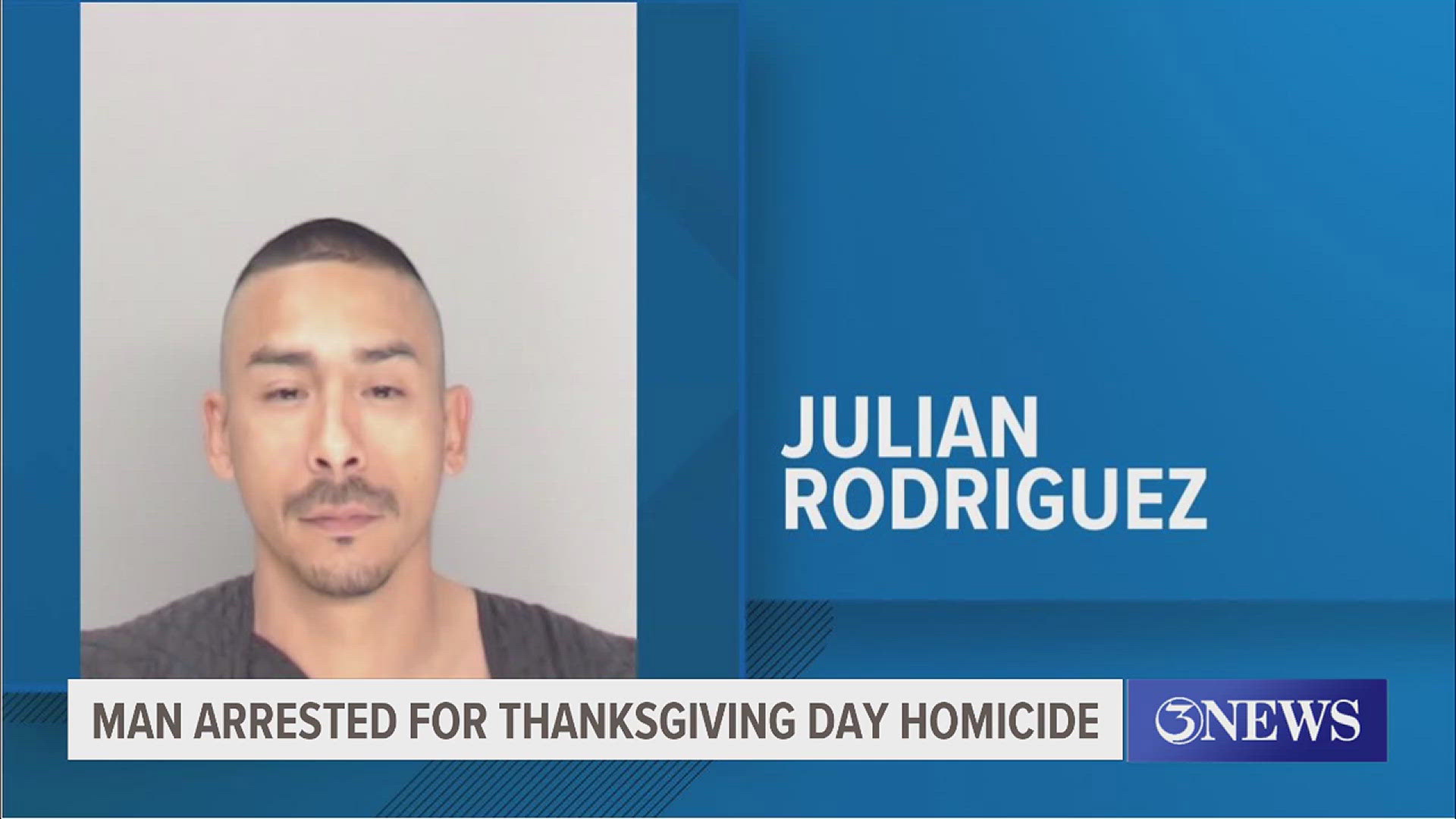 CCPD say one man is in jail after a deadly Thanksgiving Day shooting along I-37 and Navigation Blvd. 