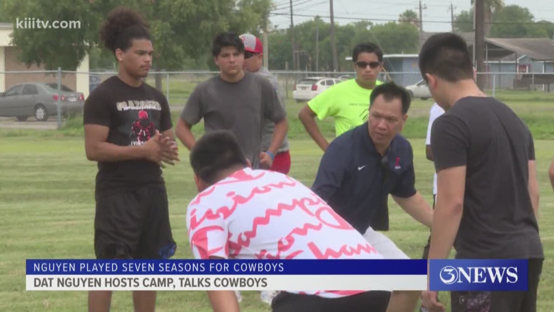 The former Rockport-Fulton Pirate returned to South Texas today to host a football camp over at the Boys and Girls Club on Greenwood.