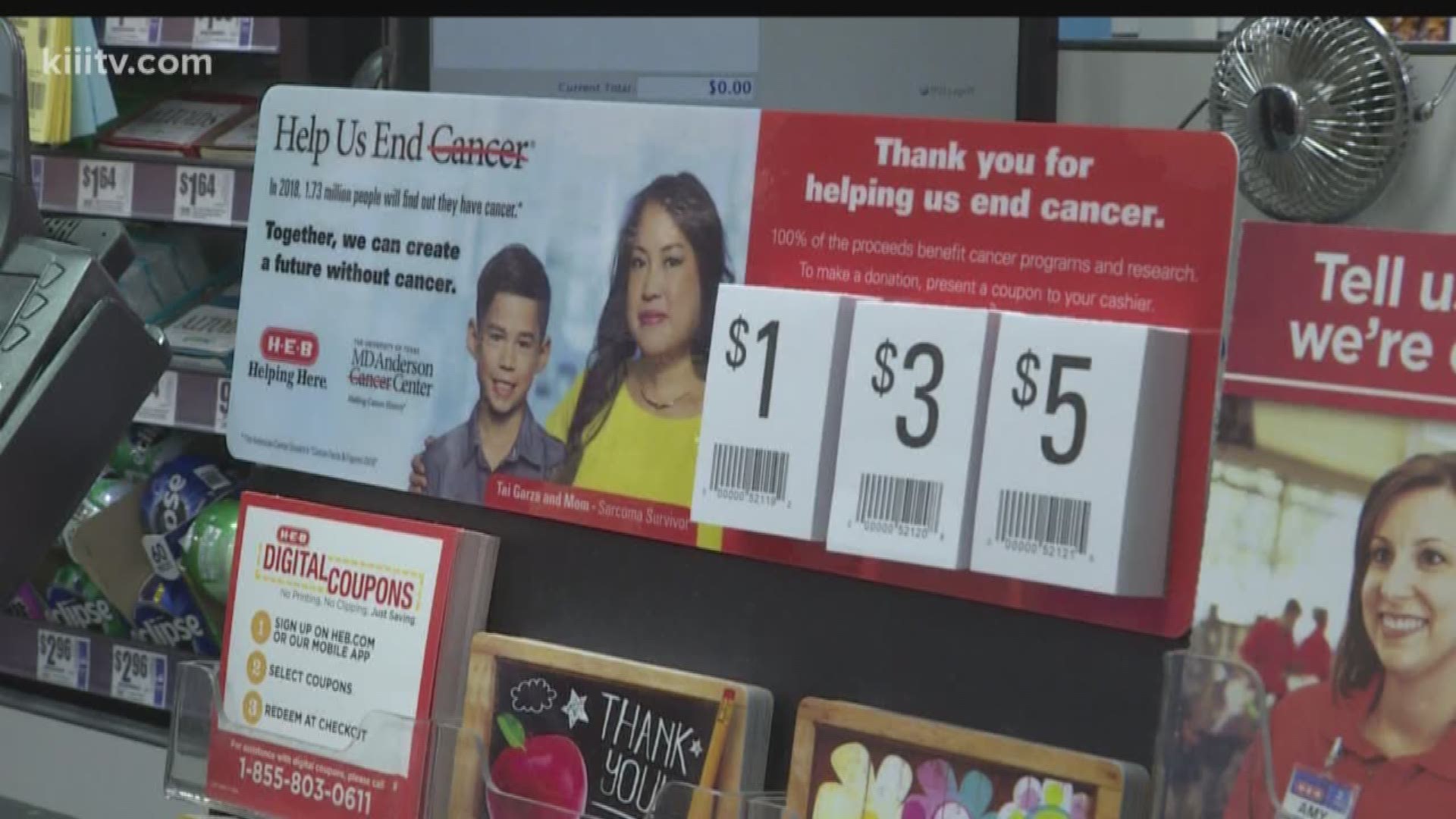 You might notice something a little different at H-E-B grocery store registers as they have teamed up with the M.D. Anderson Cancer Center to give you the chance to help in the battle.