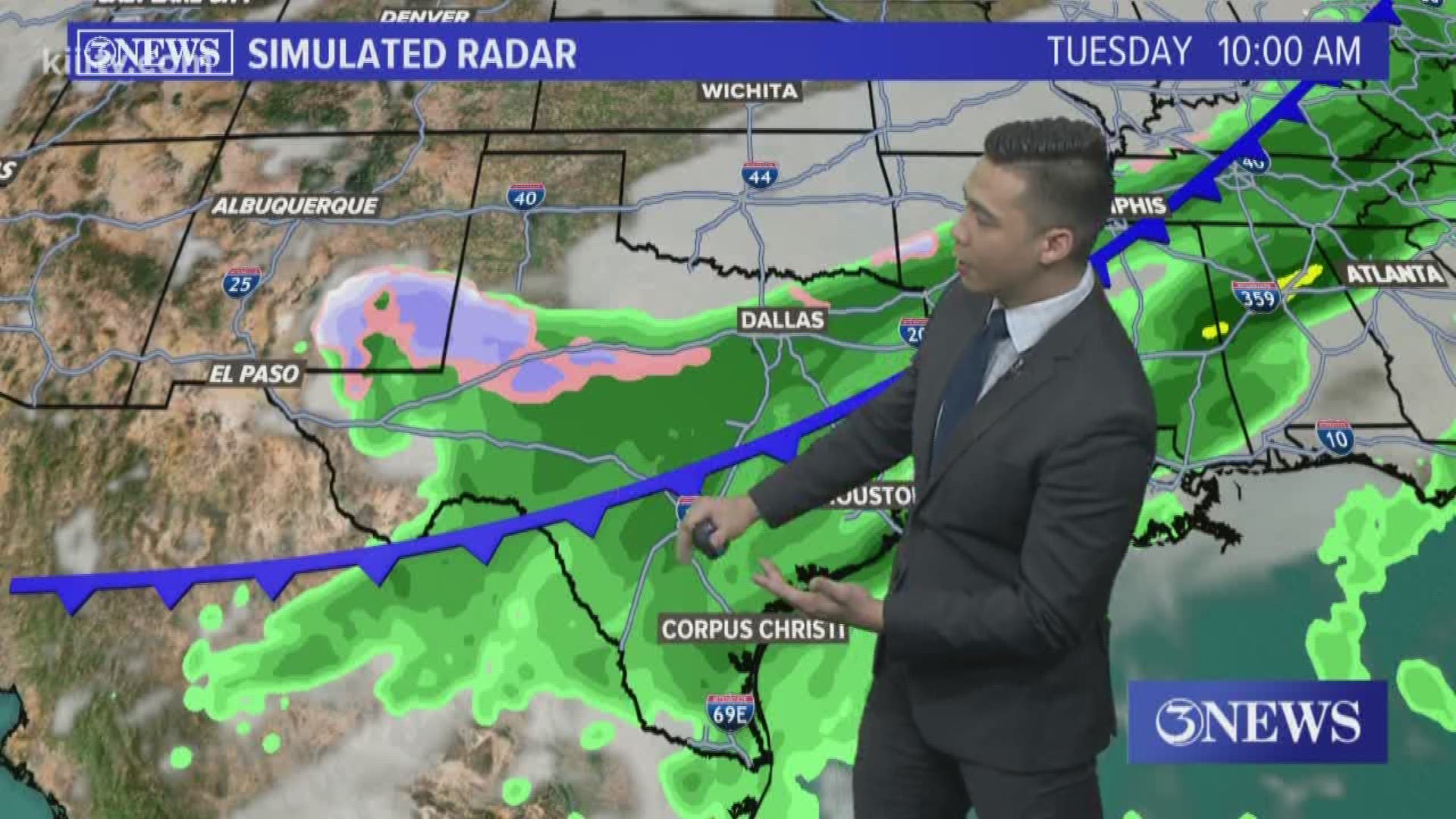 Next big cold front will slide through on Tuesday bringing in colder air and light rain.