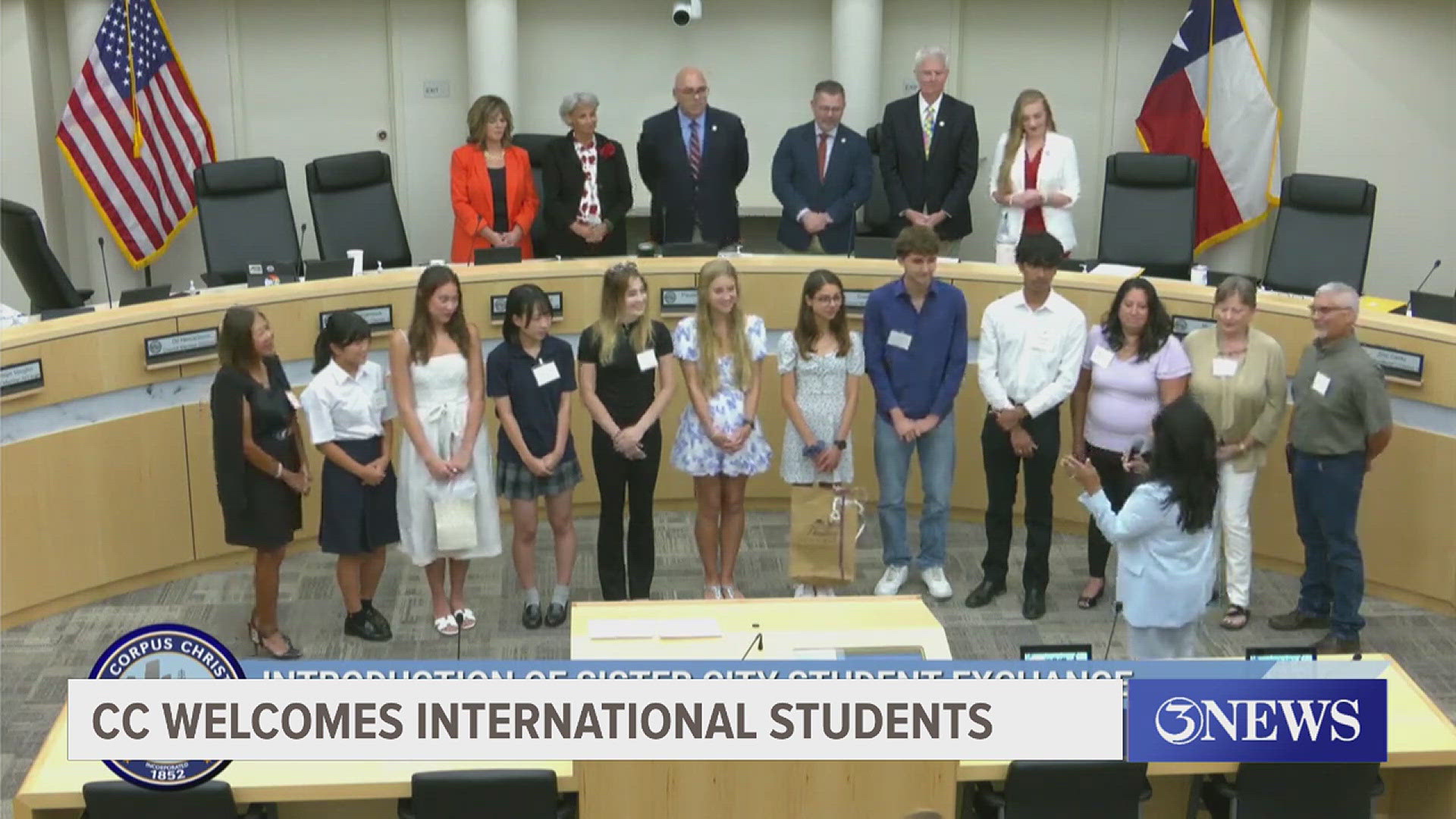 The students are part of an exchange program that gives them an opportunity to learn about local cultures.
