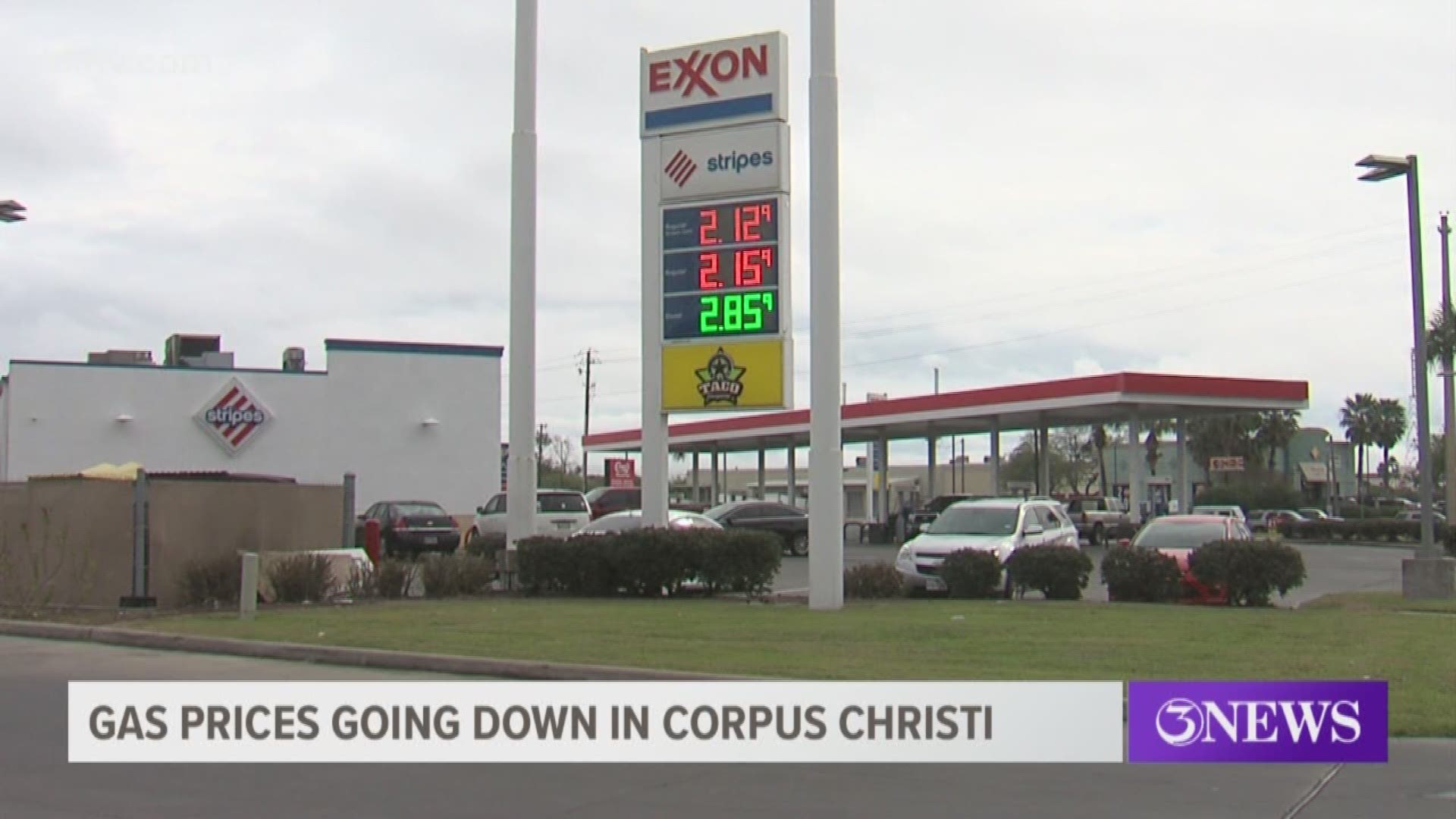 Gas prices are going down in Corpus Christi, which is a relief for drivers.