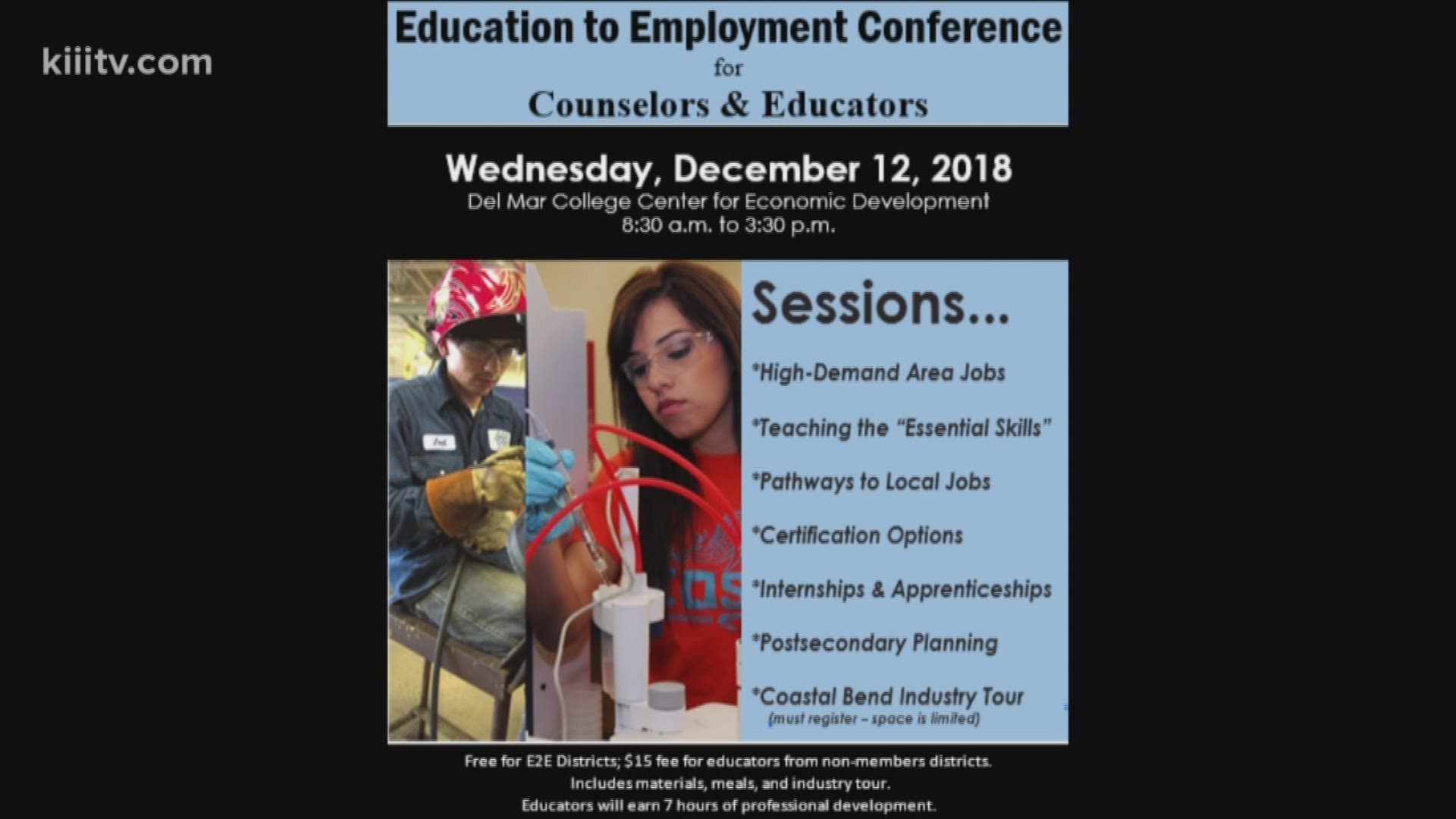 Counselors and educators are invited out to DMC Center for Economic Development on Wednesday, December 12, 2018 from 8:30 a.m. to 3:30 p.m.