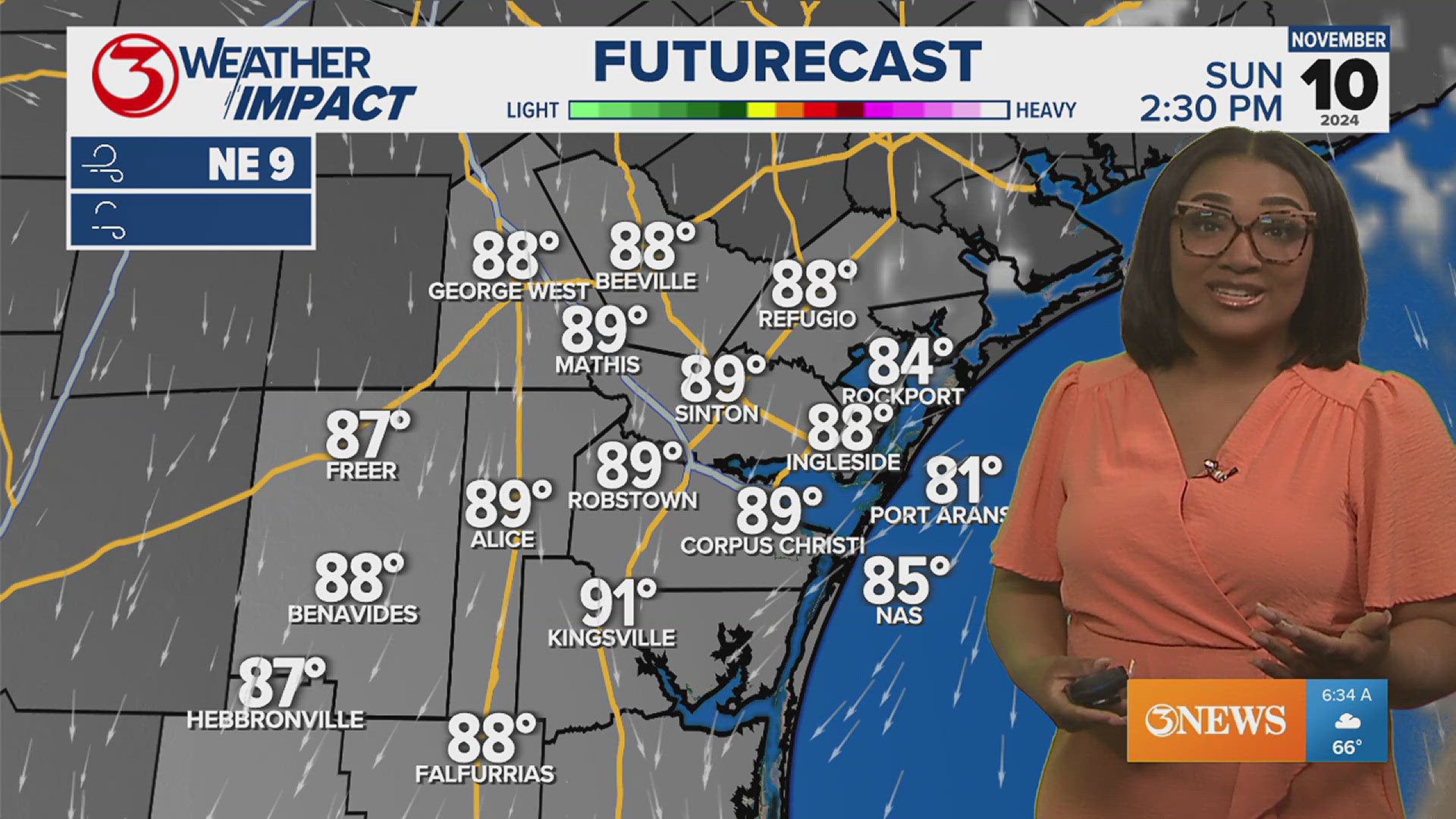 A weak cold front is expected to arrive towards the end of the week. A slight drop in humidity and temperatures will be possible.