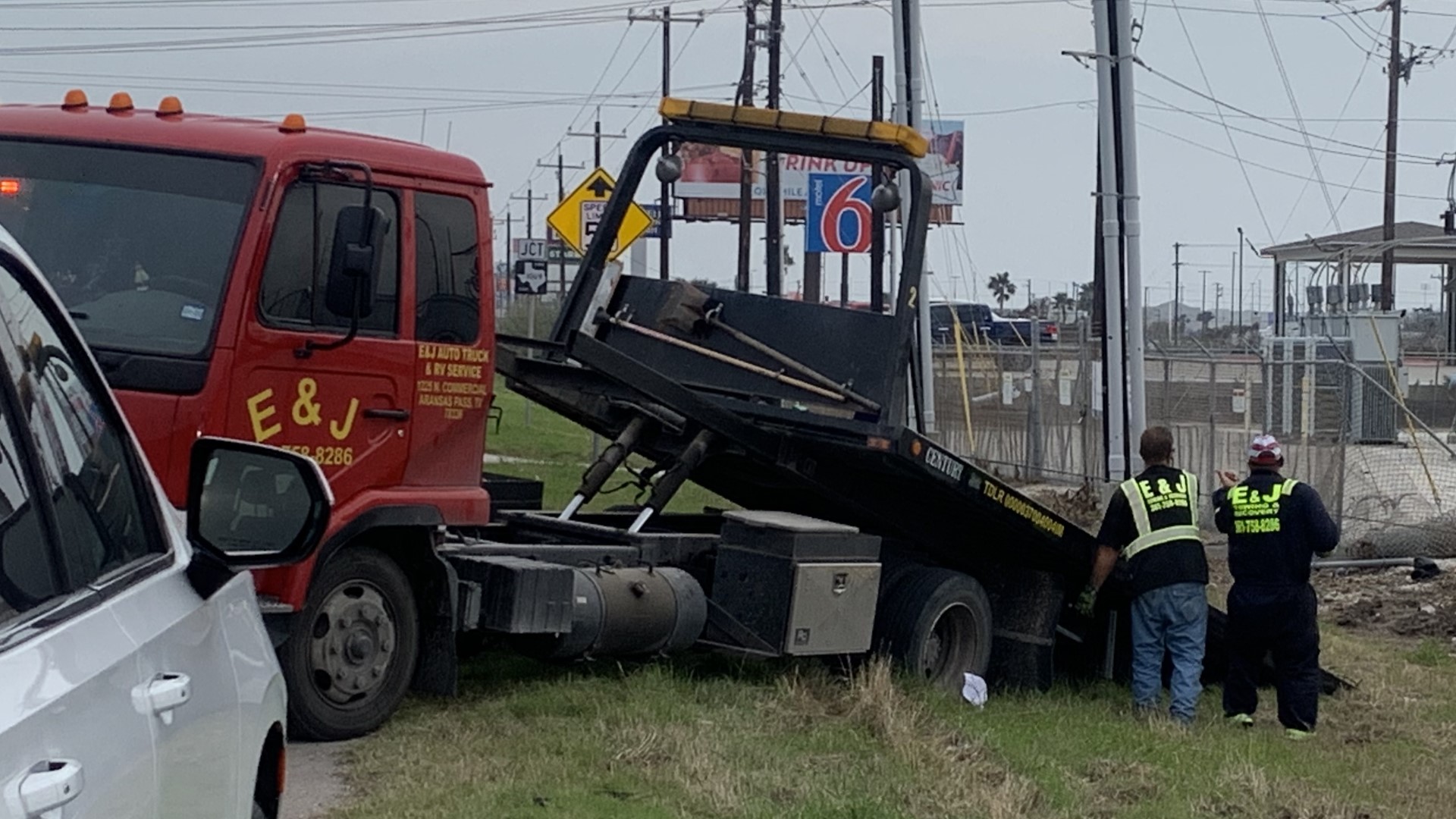 A car that had led authorities on a chase on Tuesday crashed in Aransas Pass.