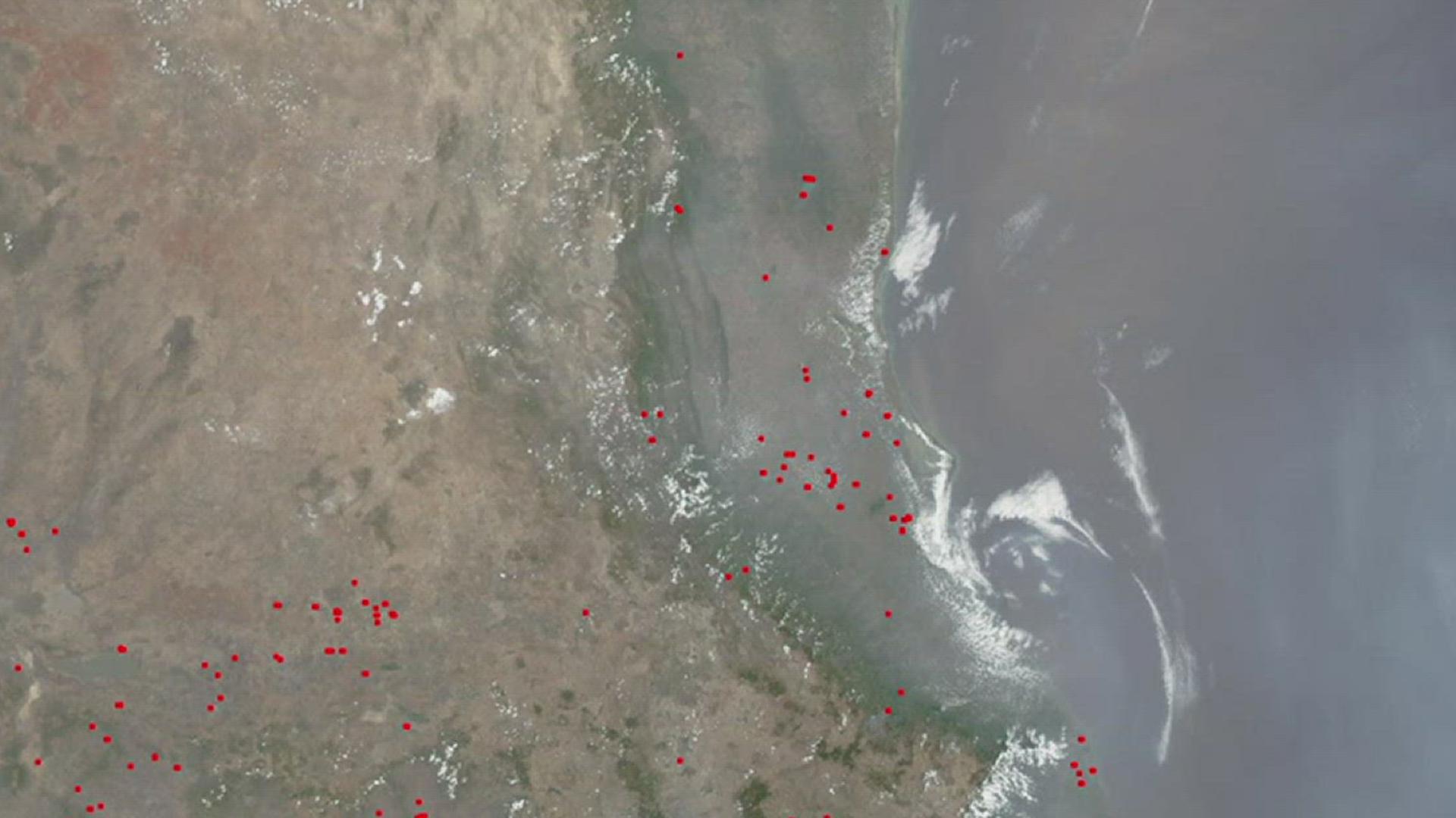 Air quality continues to decline because of agricultural burns in Central America.