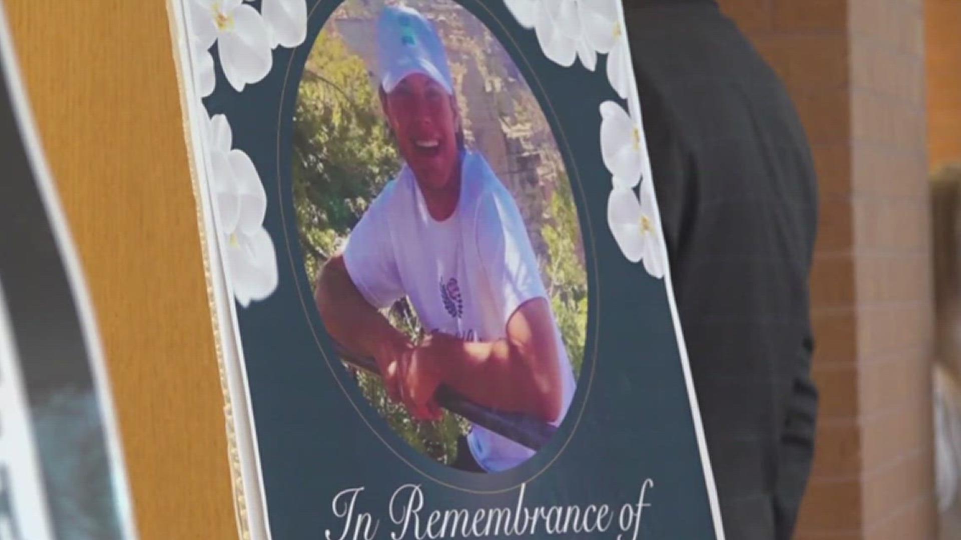 University officials and students gathered to remember the 22-year-old student who went missing in March and whose remains were found several months later.