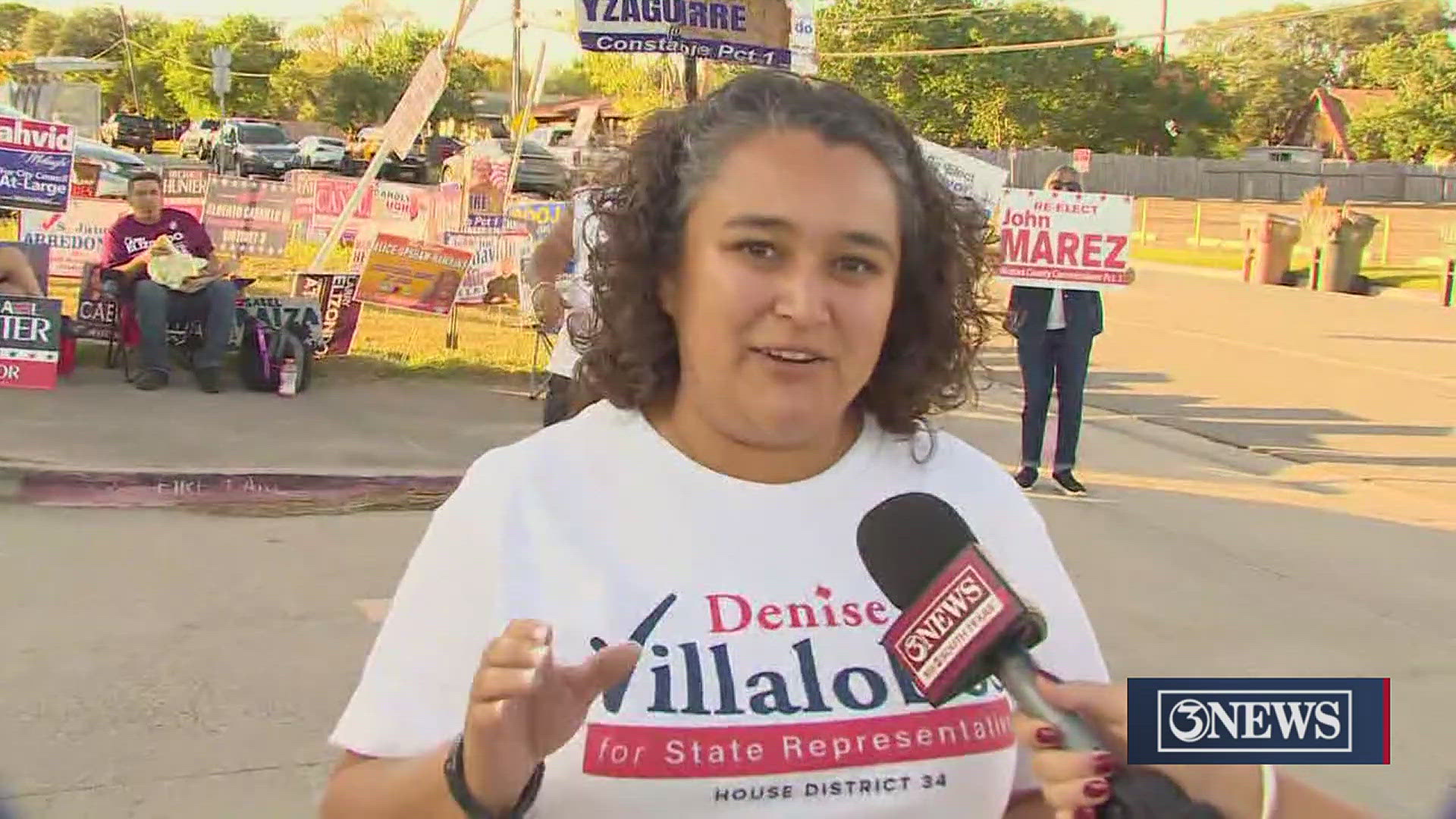 Lexis Greene is live at the watch party for Solomon Ortiz Jr. and Eric Cantu, Greene also spoke about House District 34 with Villalobos earlier this Election Day.