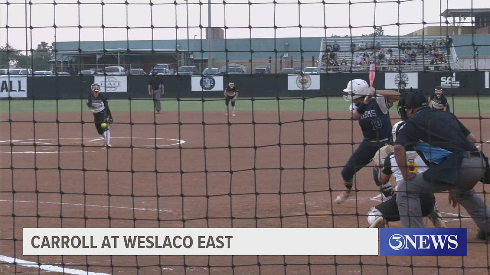 The Tigers scored early and often in a 15-6 win over Weslaco East. The series continues Saturday at 2 PM at Cabaniss. Video courtesy KRGV-TV.