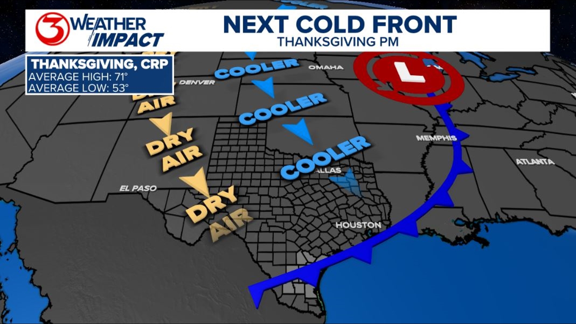 Is a cold front on Thanksgiving Day menus for Corpus Christi? | kiiitv.com