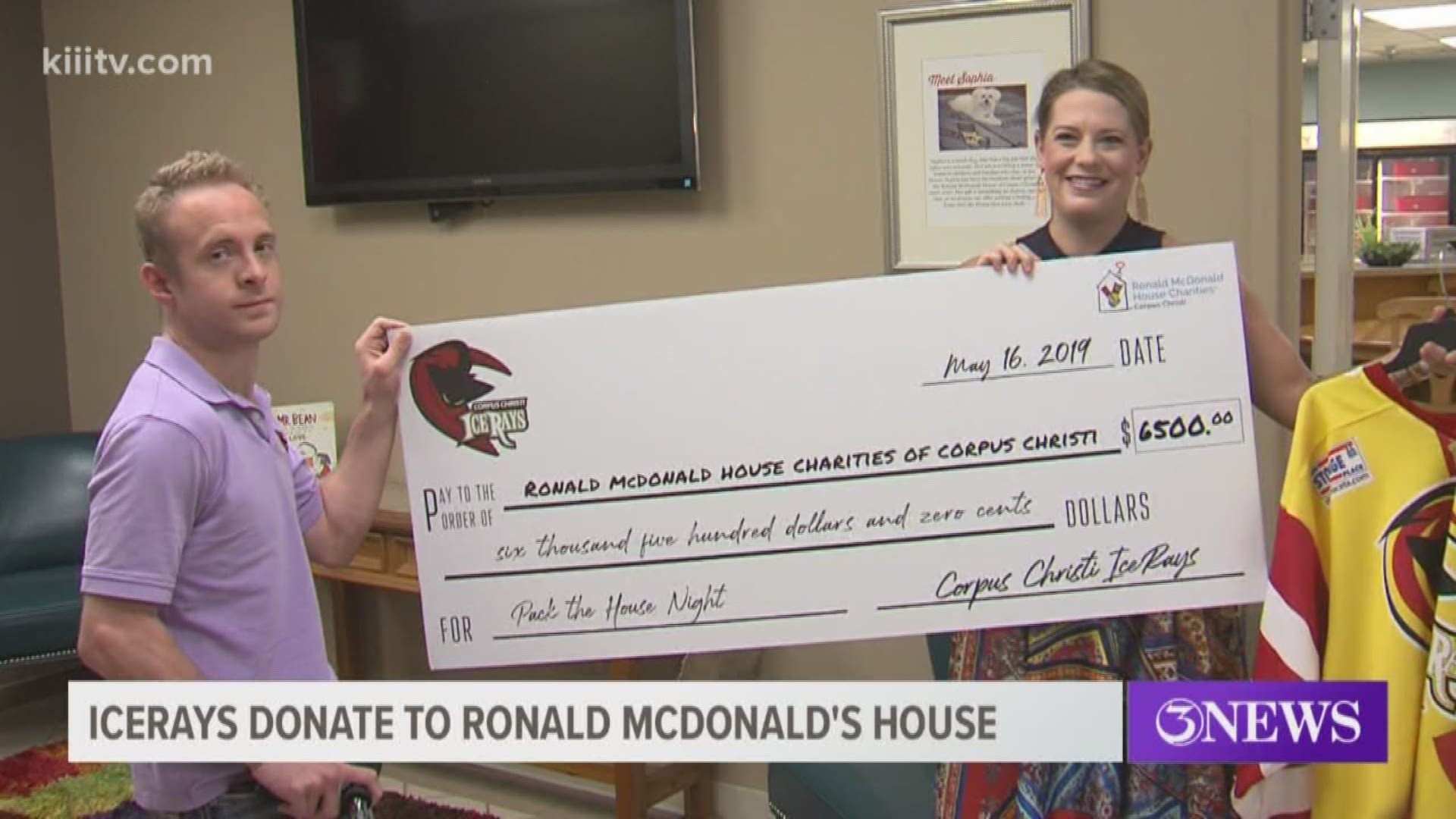 All the money was raised during the last game of the season through an auction of 24 jerseys modeled after Ronald McDonald himself.