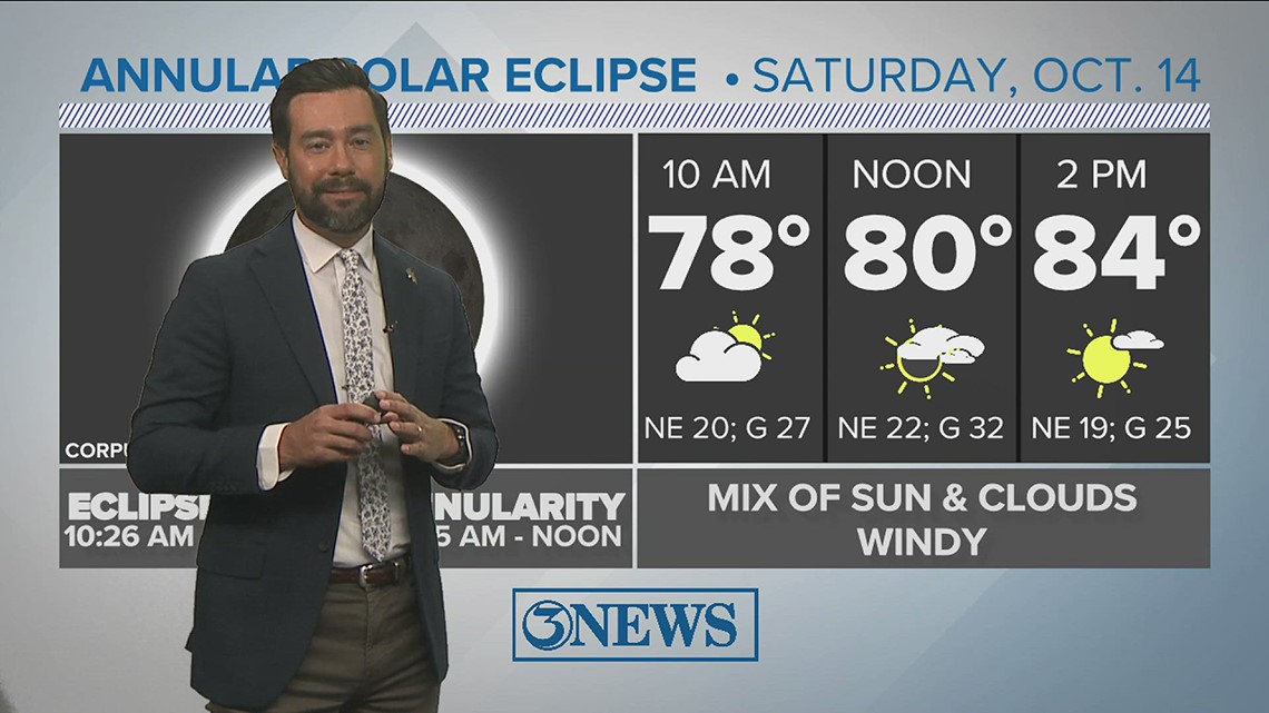Some cloud coverage will be in play during the Annular Solar Eclipse in the Coastal Bend. | kiiitv.com