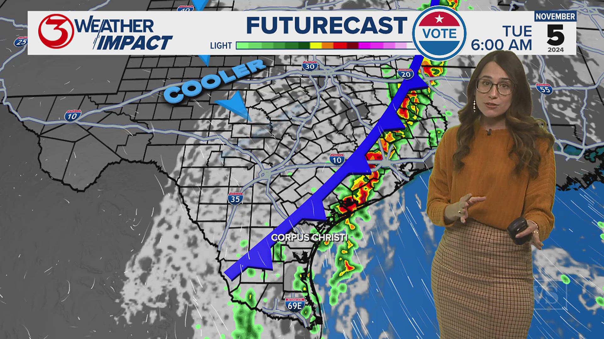 Sunday and Monday will be windy ahead of our next front on Election Day, which returns afternoon temps to the upper 70s.