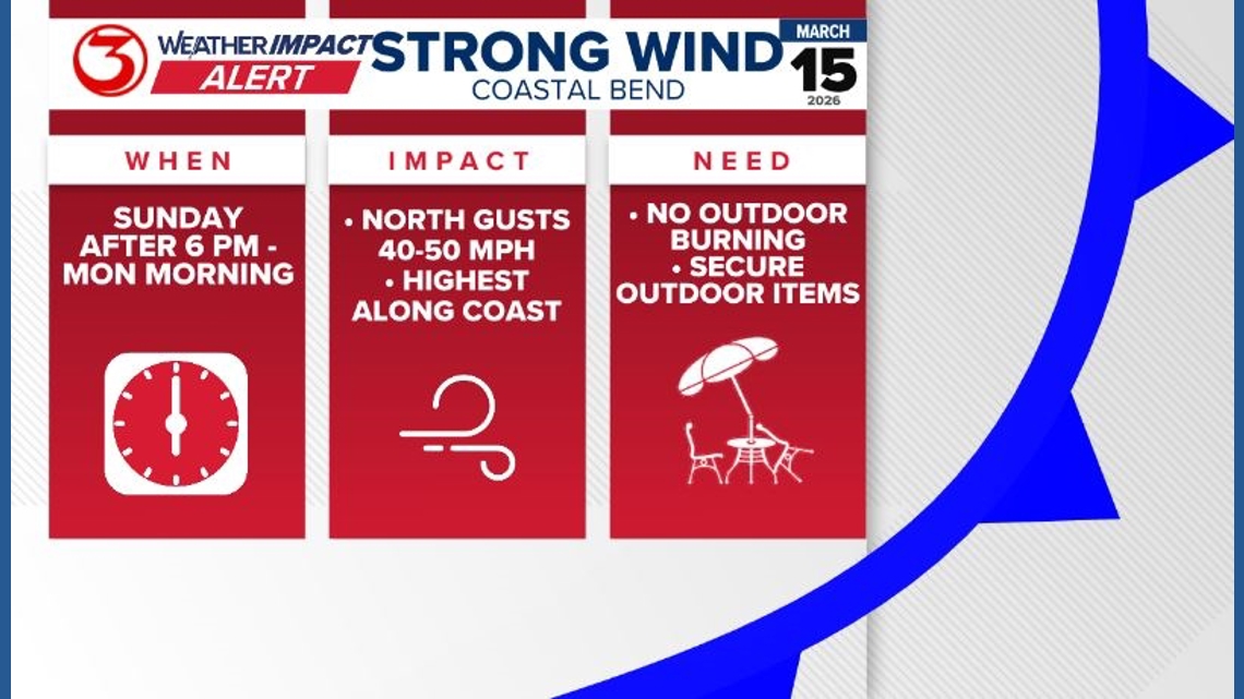 Weather Impact Alert: Strong wind gusts with a cold front
