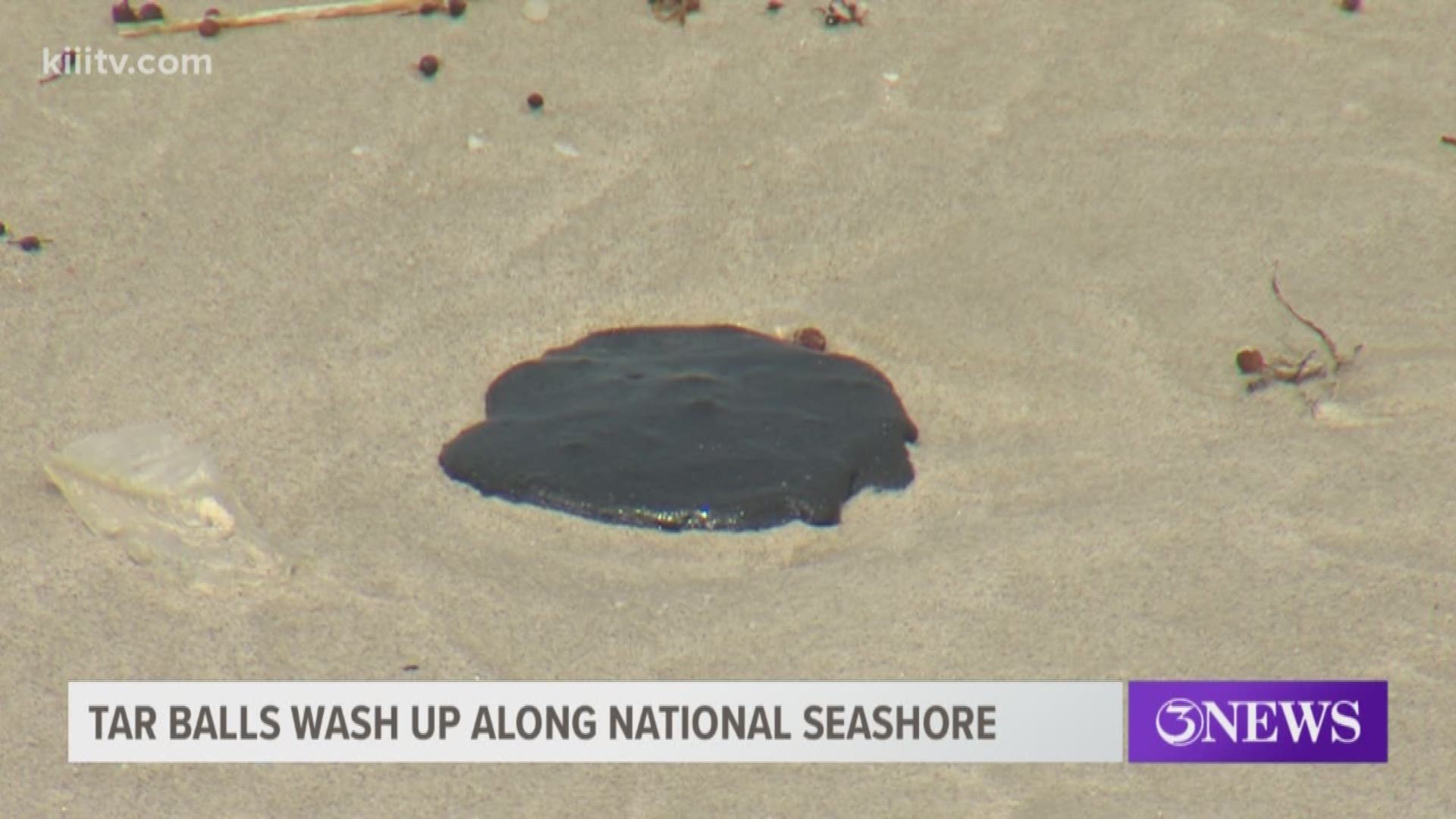 There were some unpleasant visitors on Padre Island beaches Tuesday morning. They tend to go away for a while but now they are back and just as nasty as ever -- tar balls.