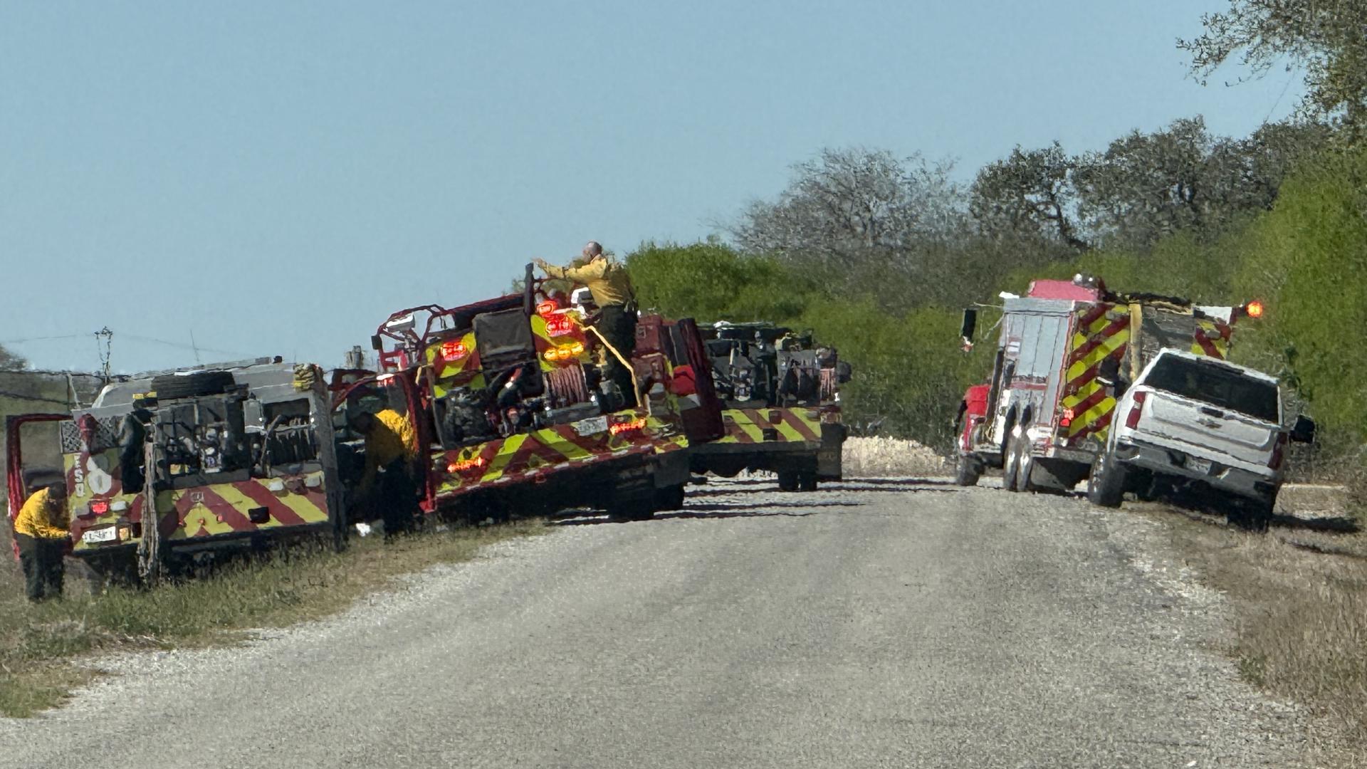 Multiple fire crews work to put out brush fire near Papalote | kiiitv.com