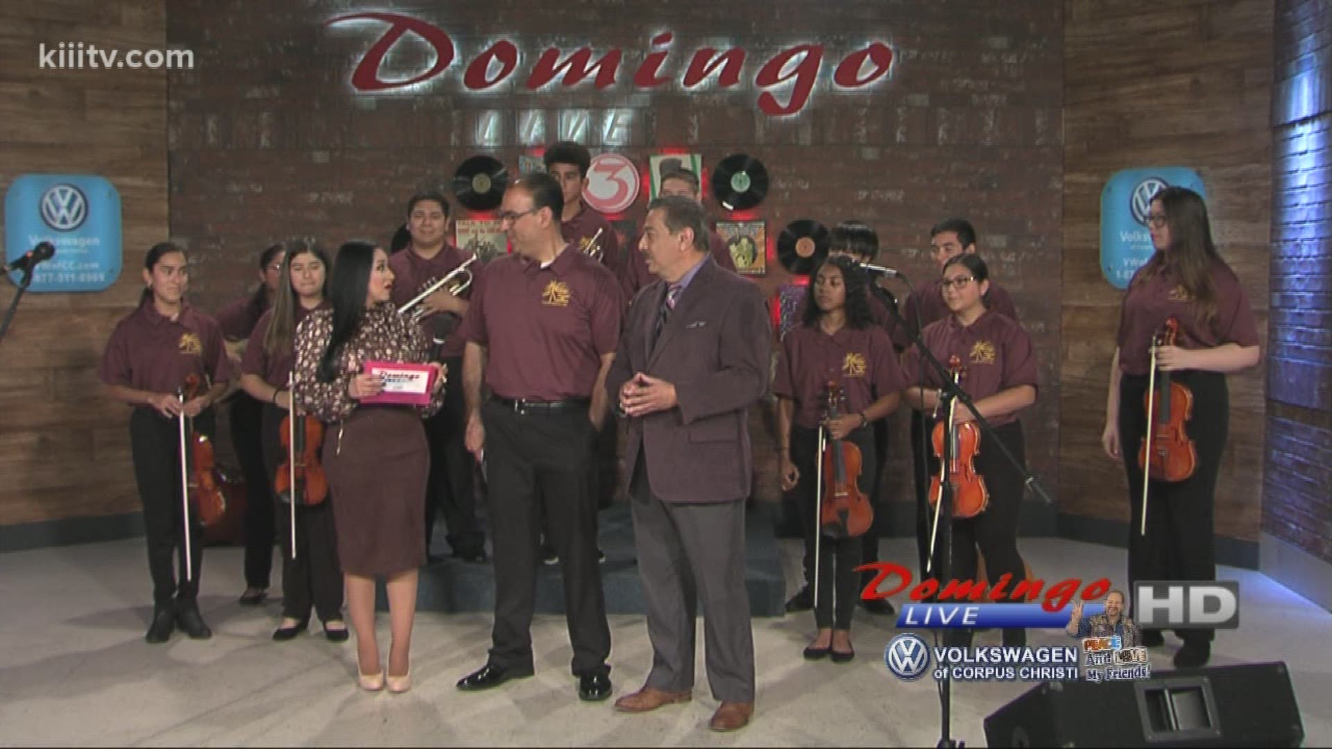 Tuloso Midway High School Mariachi interviewing with Barbi Leo and Rudy Trevino on Domingo Live.