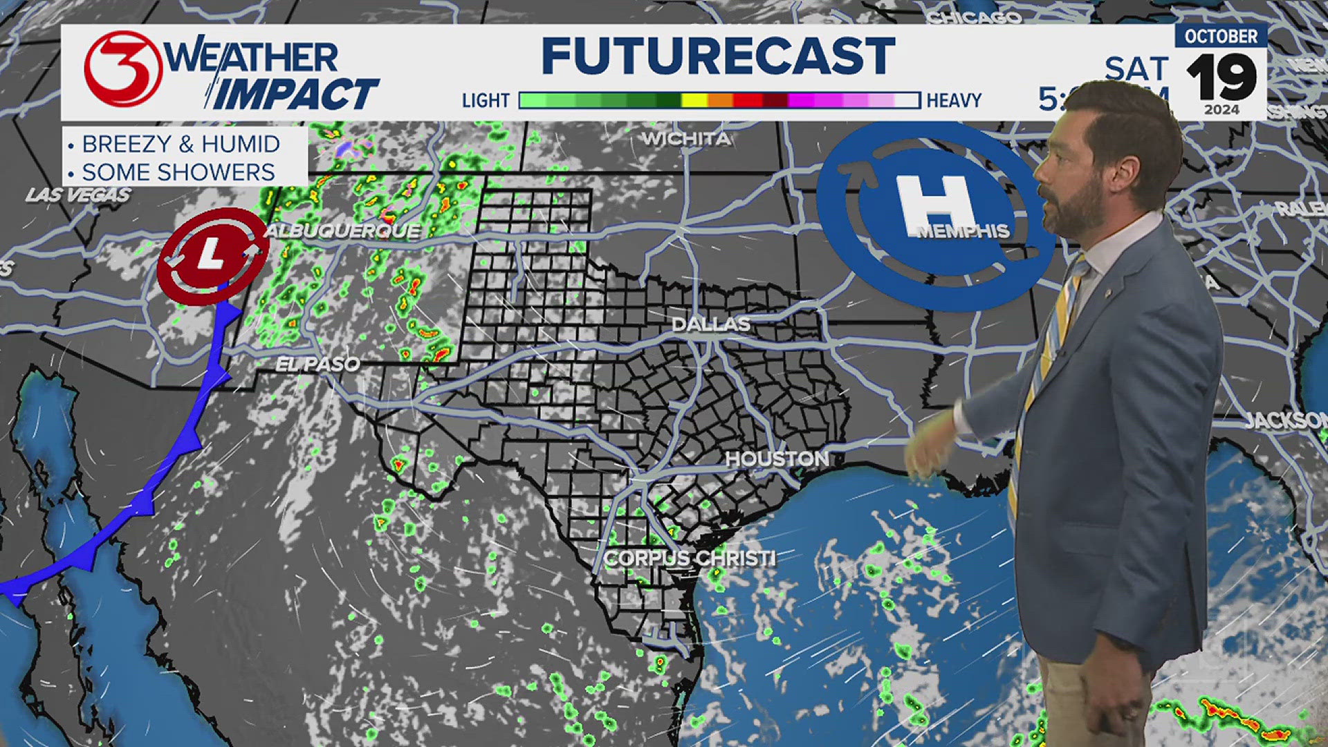 Temperatures warm with more humidity coming in on easterly winds this weekend in the Coastal Bend. A few showers will be in play this weekend, too.