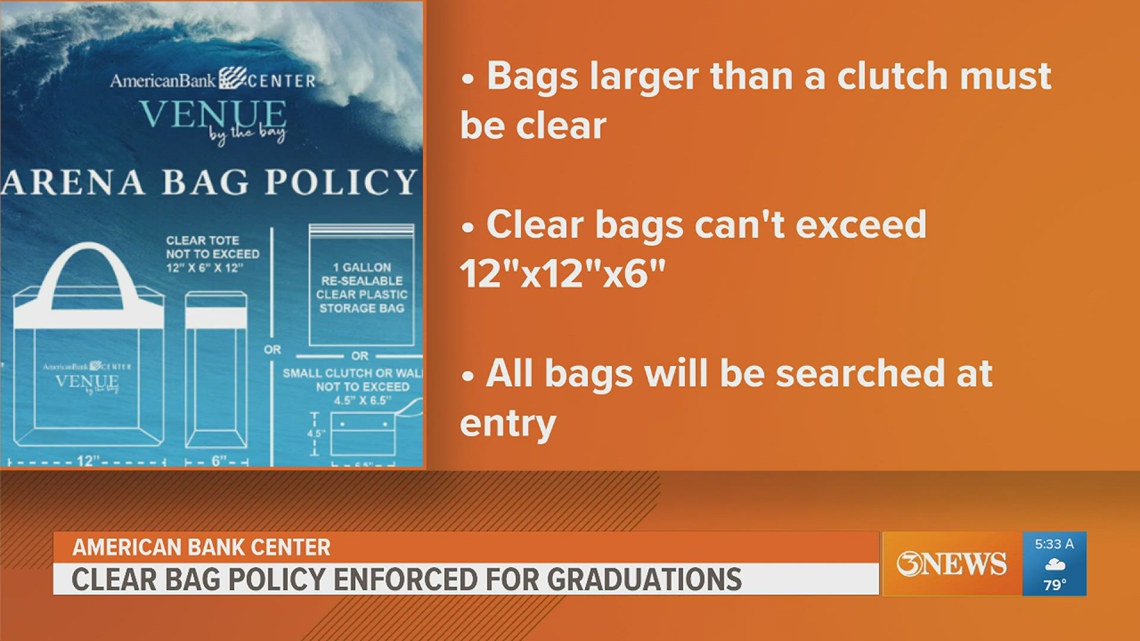 Clear bag policy to be enforced at American Bank Center graduation