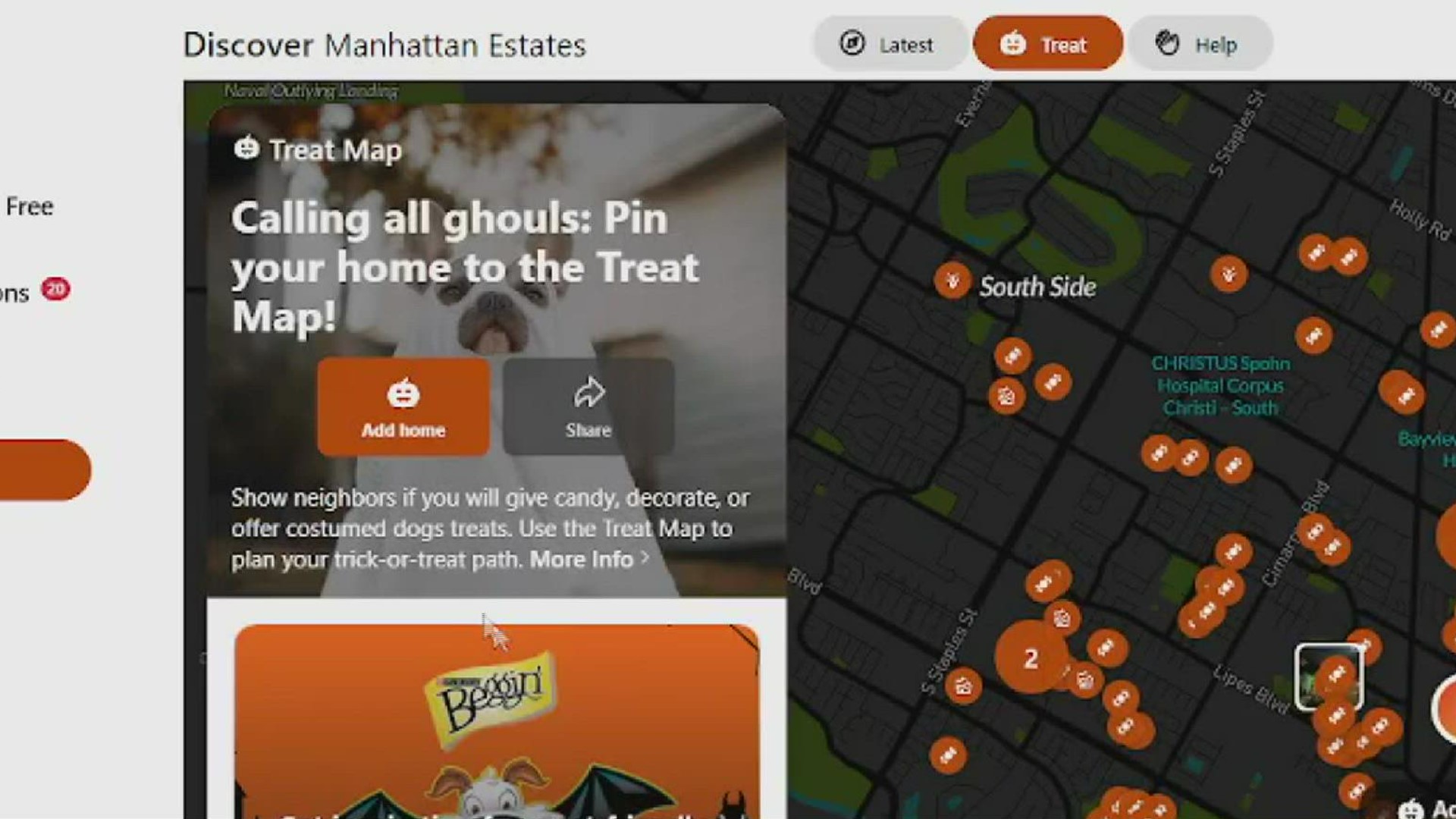 The Nextdoor Treat Map will allow trick-or-treaters to see exactly how households are celebrating Halloween.