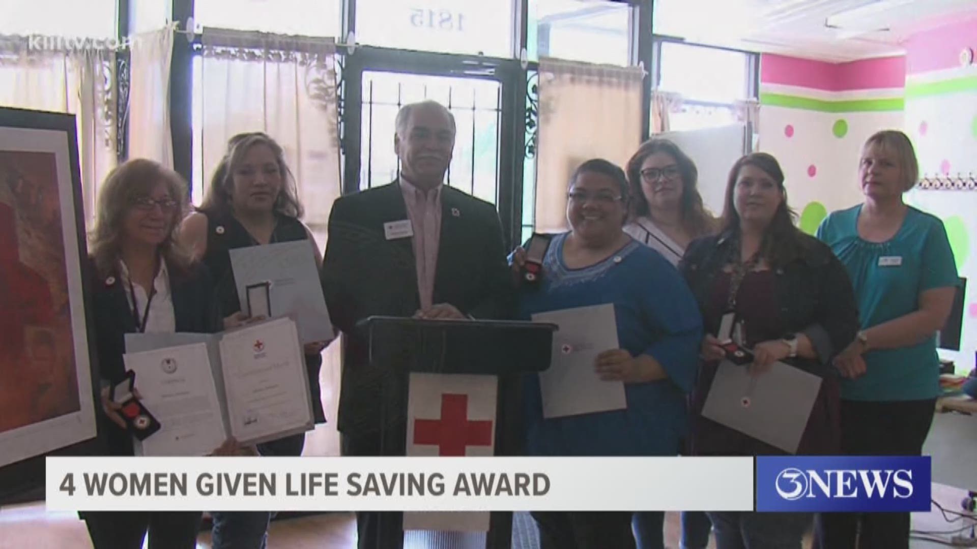 A group of ladies from Corpus Christi received special recognition Friday all because they went above and beyond in saving a man's life.