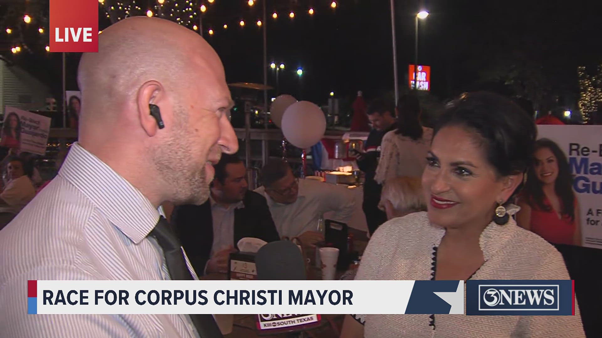 Bill Churchwell is live from Mayor Paulette Guajardo's watch party at Brewster Street Ice House.